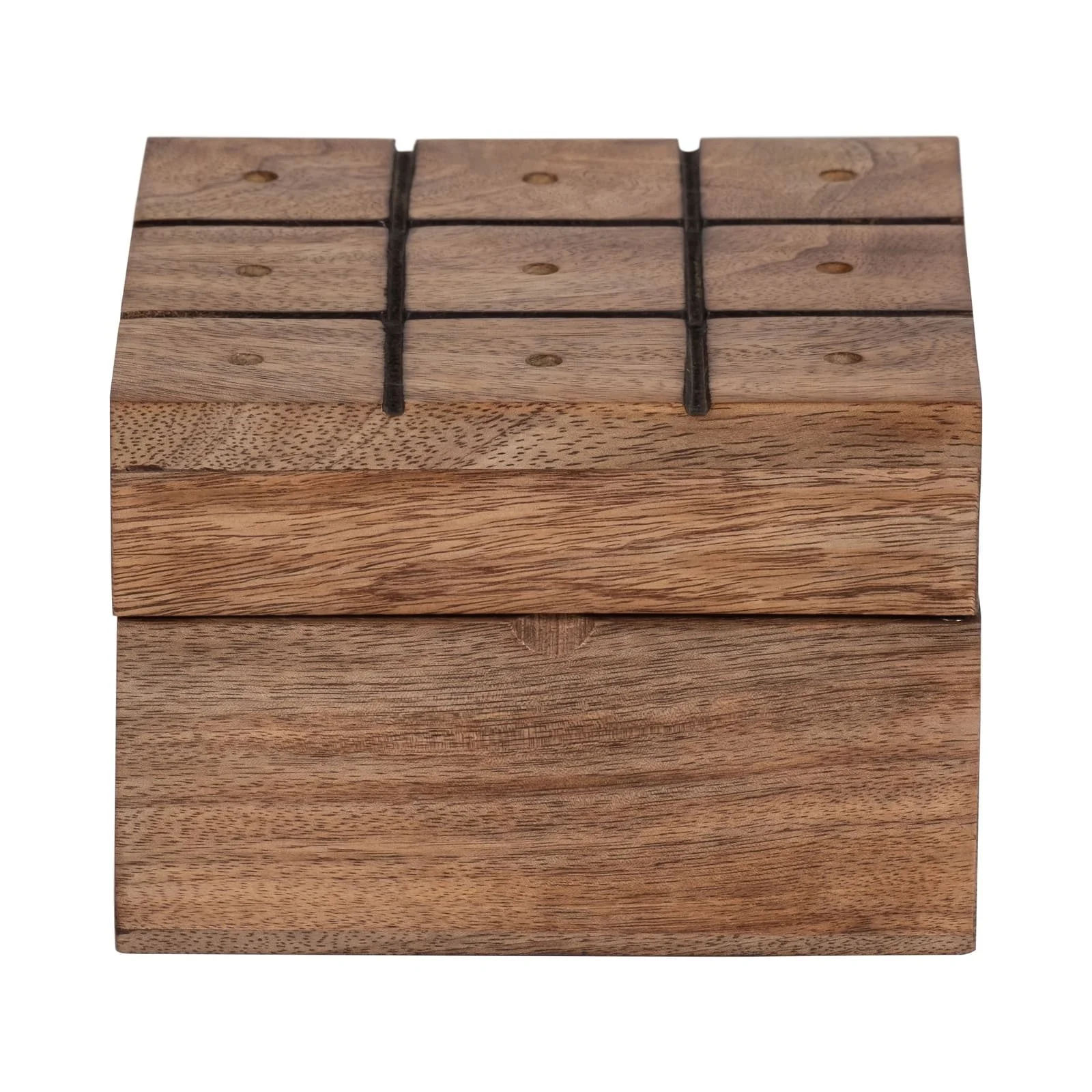 Wood, 6" Tic Tac Toe, Brown/gold - Image 2