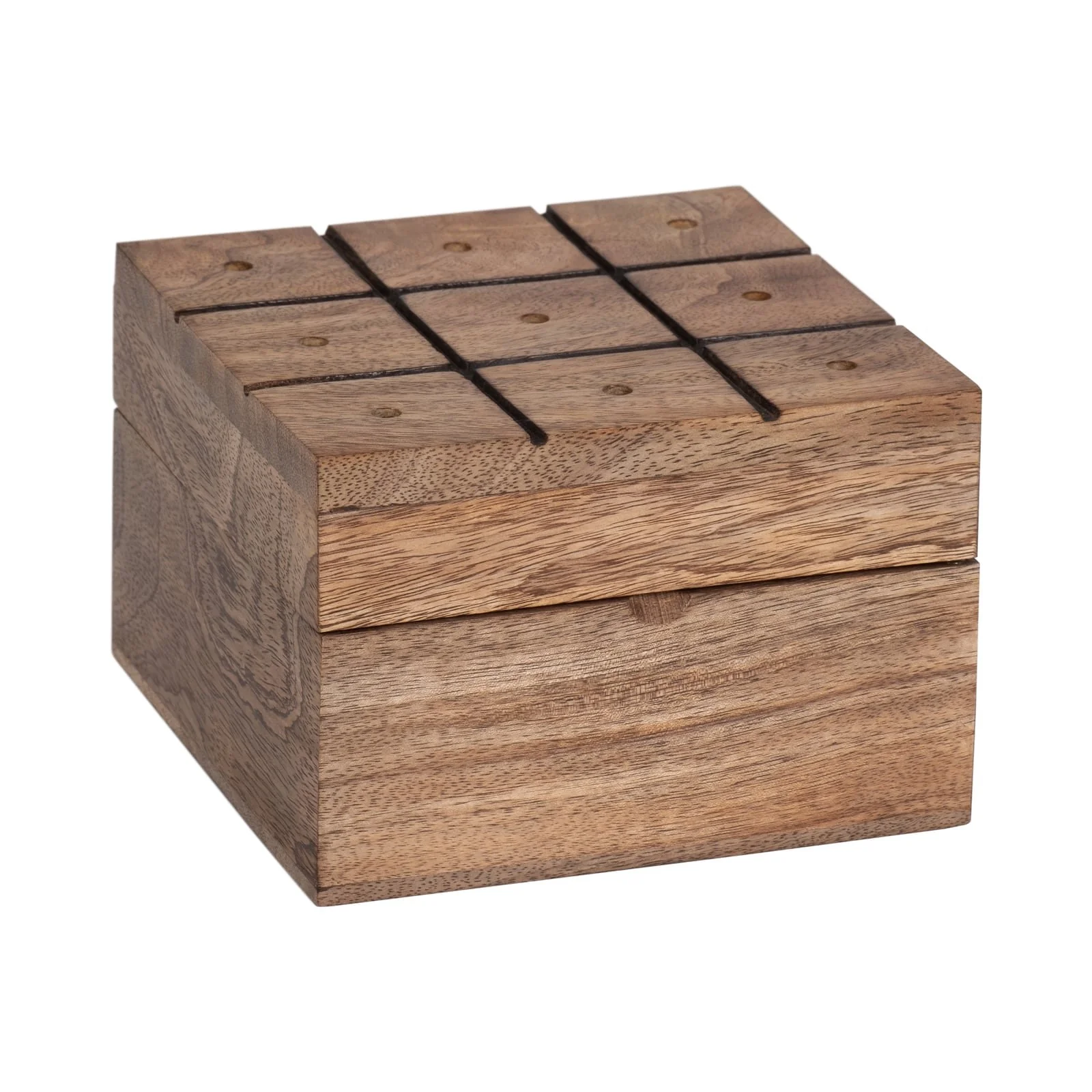 Wood, 6" Tic Tac Toe, Brown/gold - Image 3