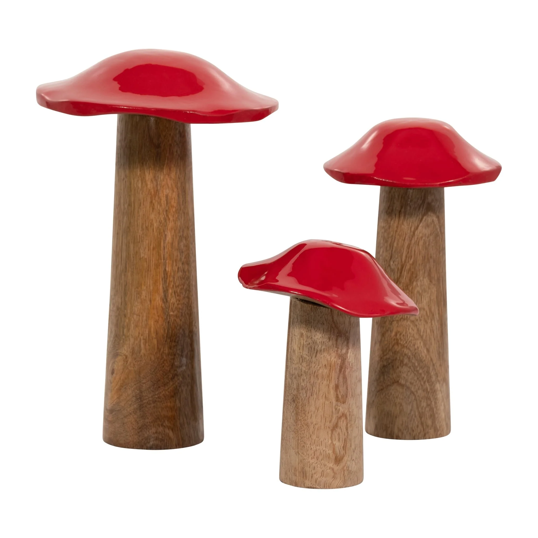 Wood, 6" Toadstool Mushroom, Red - Image 7