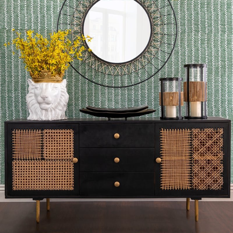 Wood 63x30" Patchwork Sideboard - Image 10