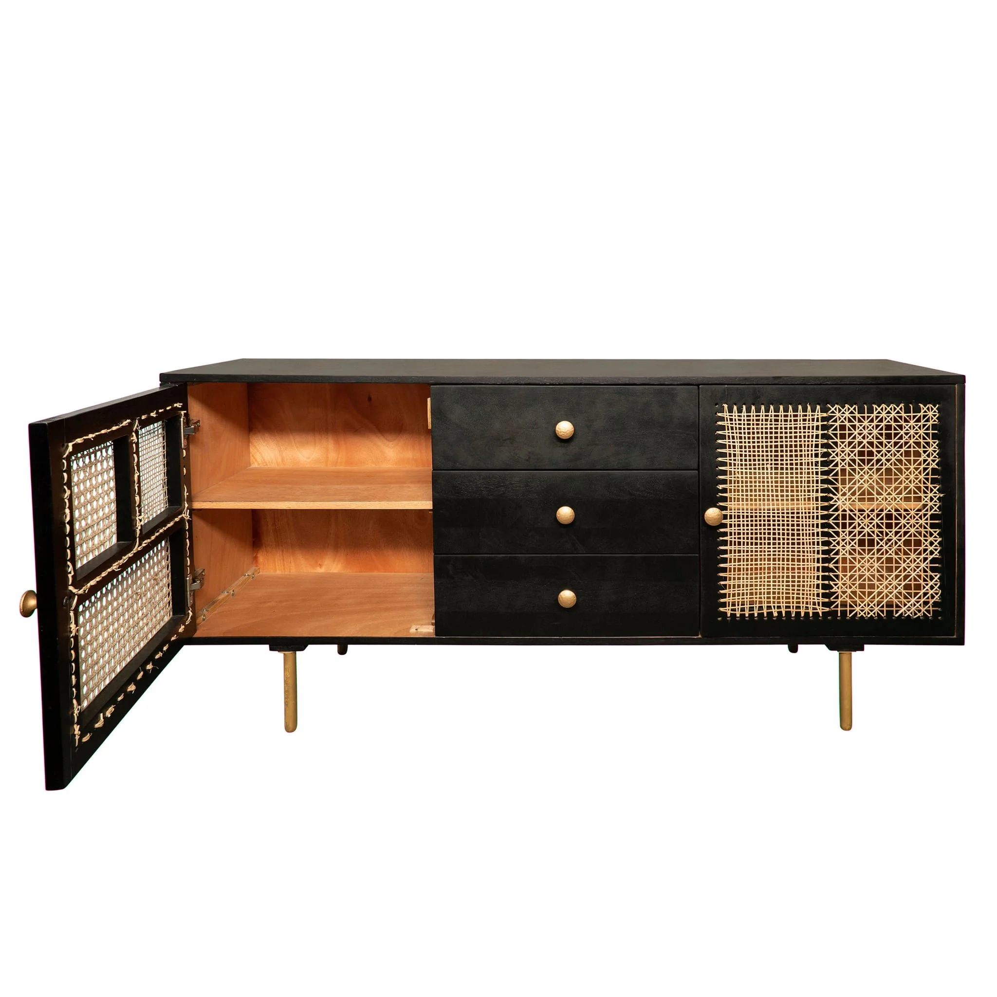 Wood 63x30" Patchwork Sideboard - Image 4