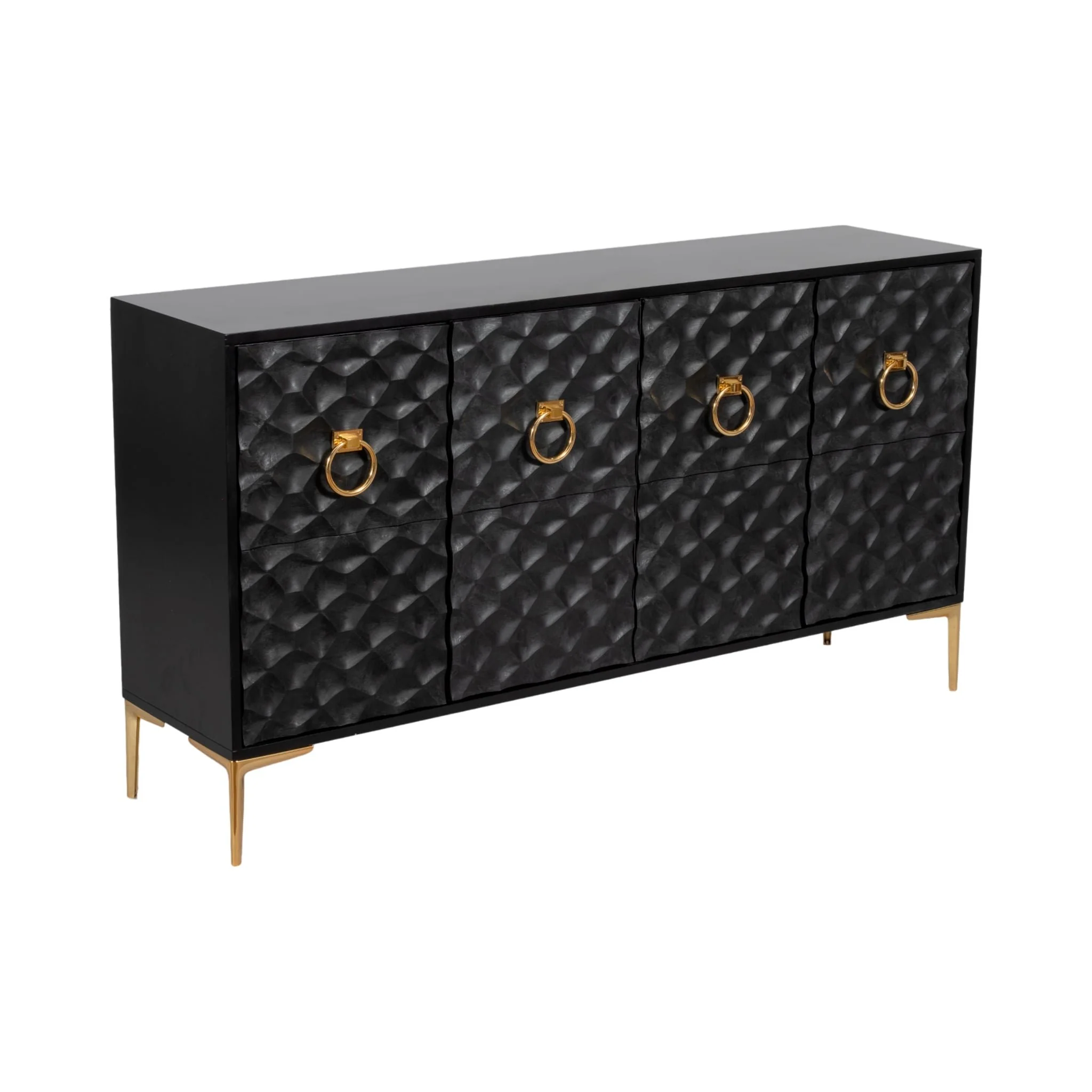Wood, 65x35 Console Cabinet, Blk/gld, Kd - Image 2