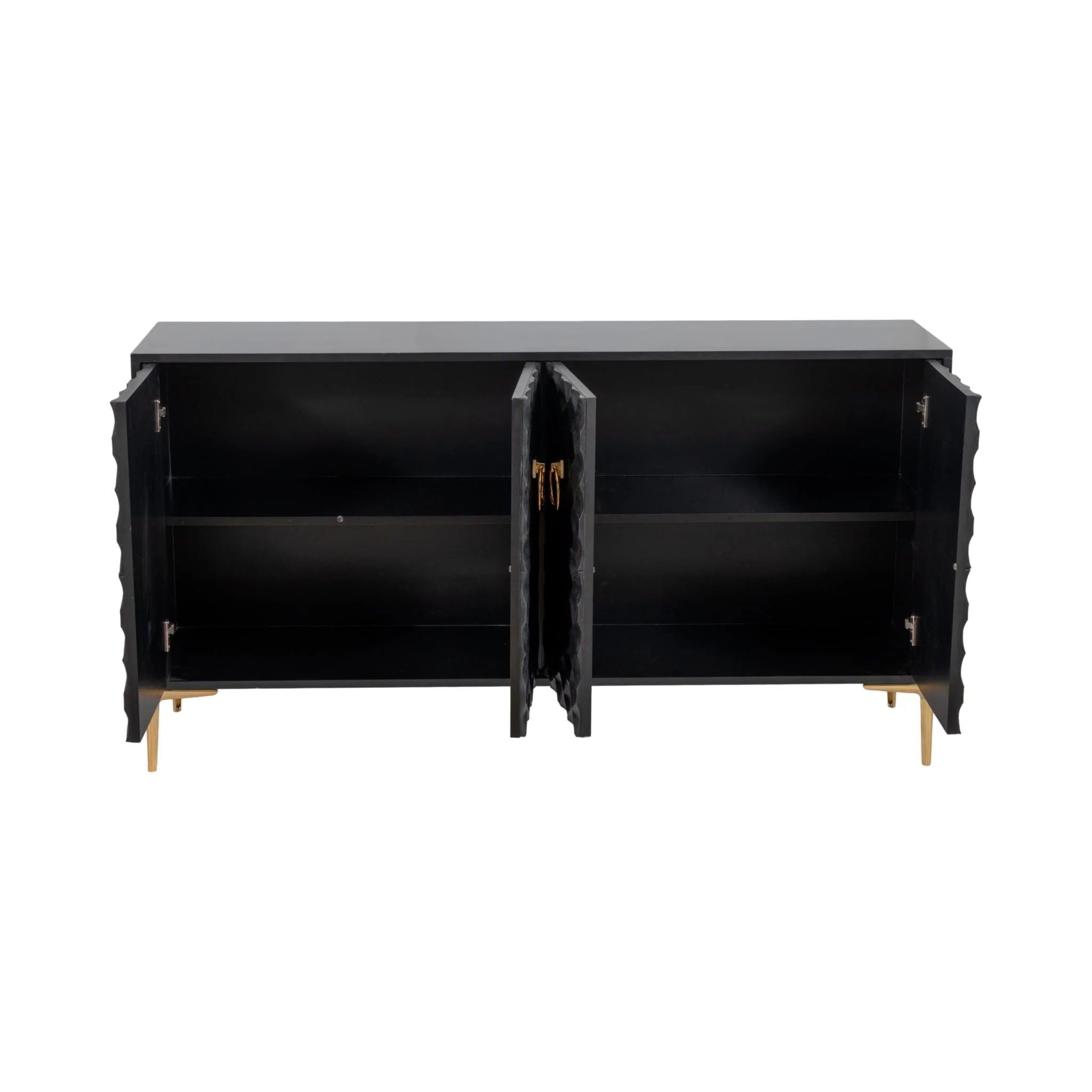 Wood, 65x35 Console Cabinet, Blk/gld, Kd - Image 3