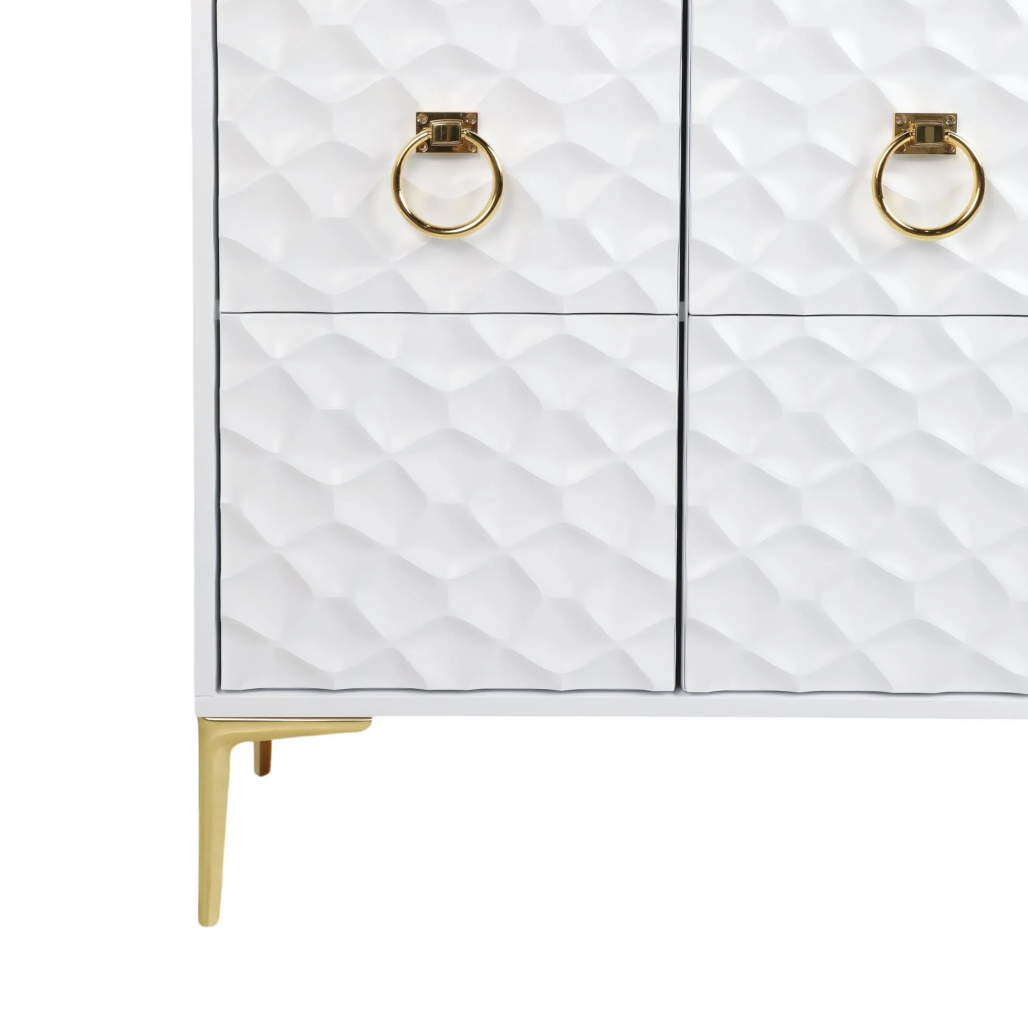 Wood, 65x35 Console Cabinet, Wht/gld, Kd - Image 5