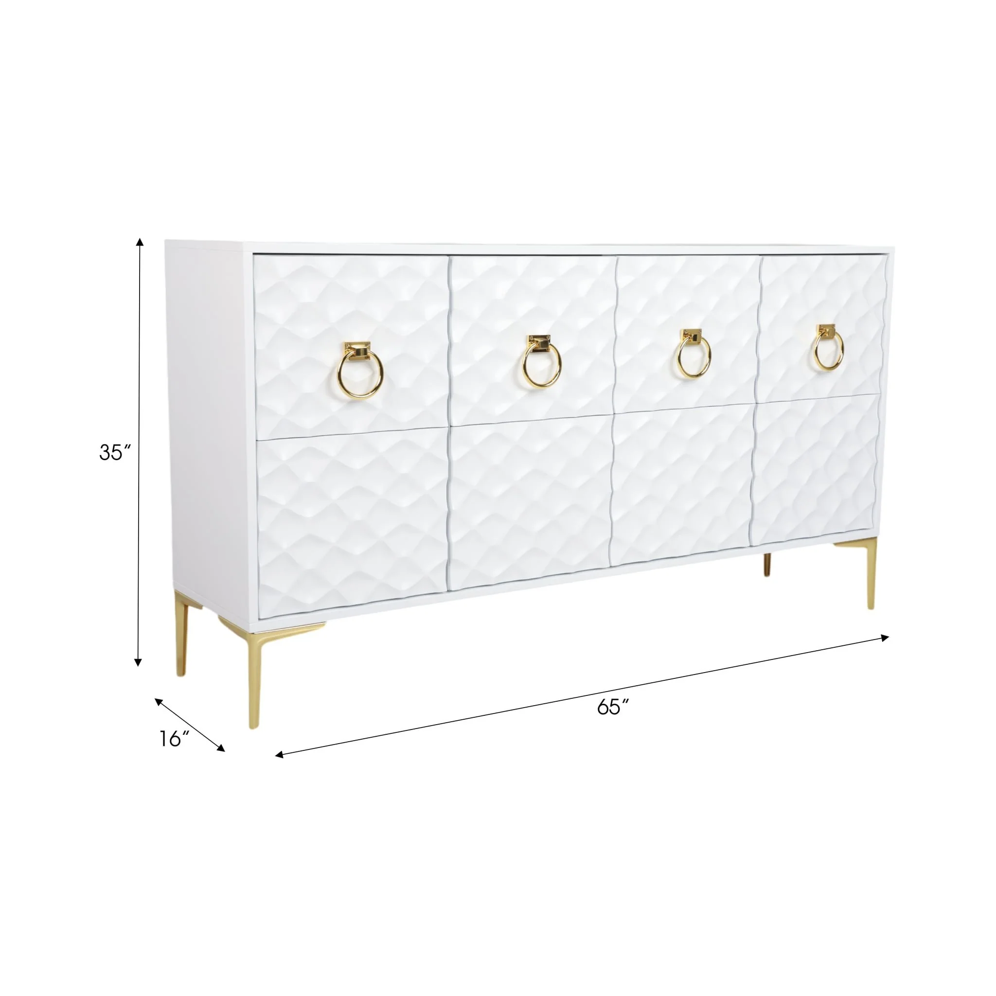 Wood, 65x35 Console Cabinet, Wht/gld, Kd - Image 9