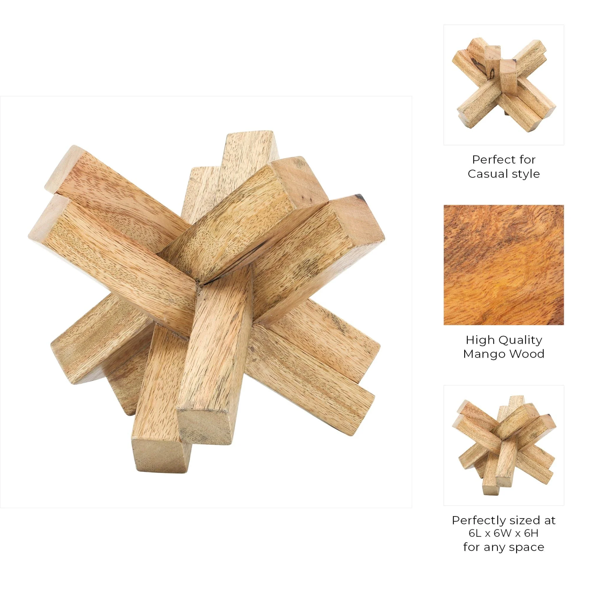 Wood, 6x6 Jack, Brown - Image 3