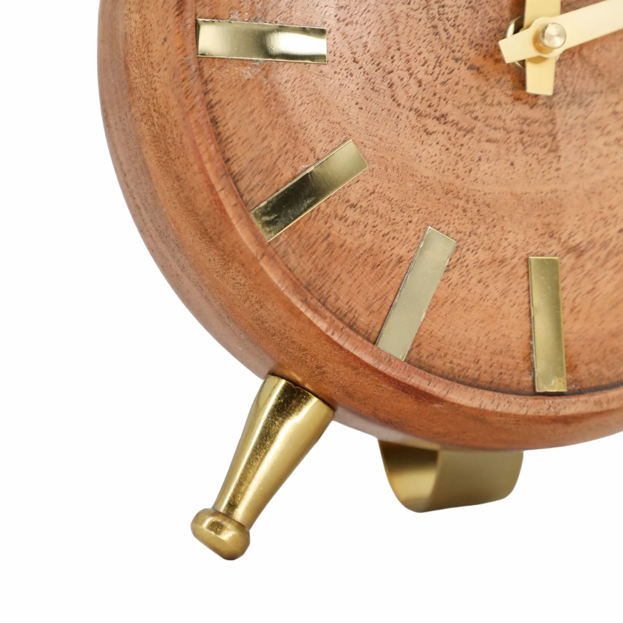 Wood 7'' Gold Table Clock, Brown - Image 5