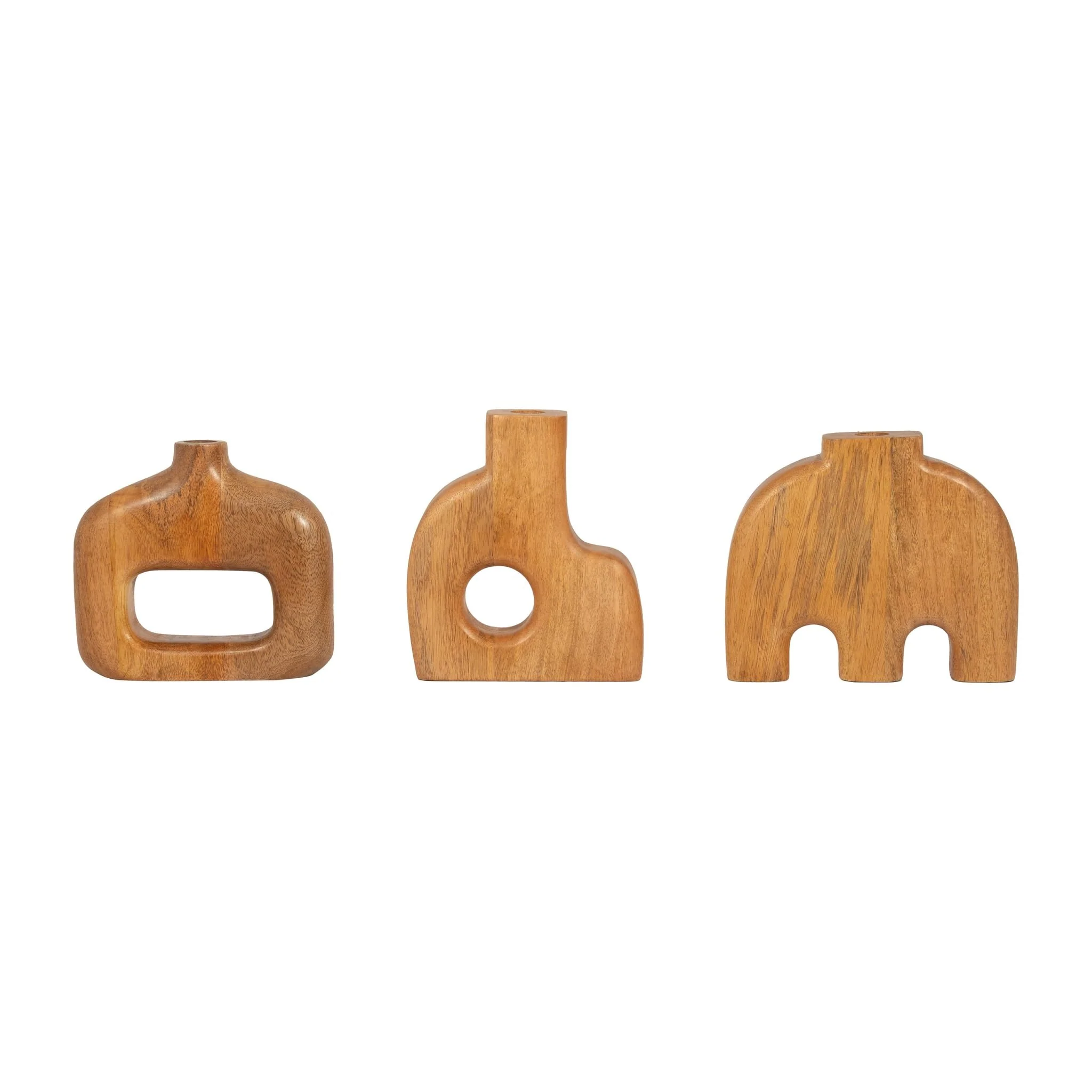 Wood, 7" Open Cut-out Vase, Natural - Image 8