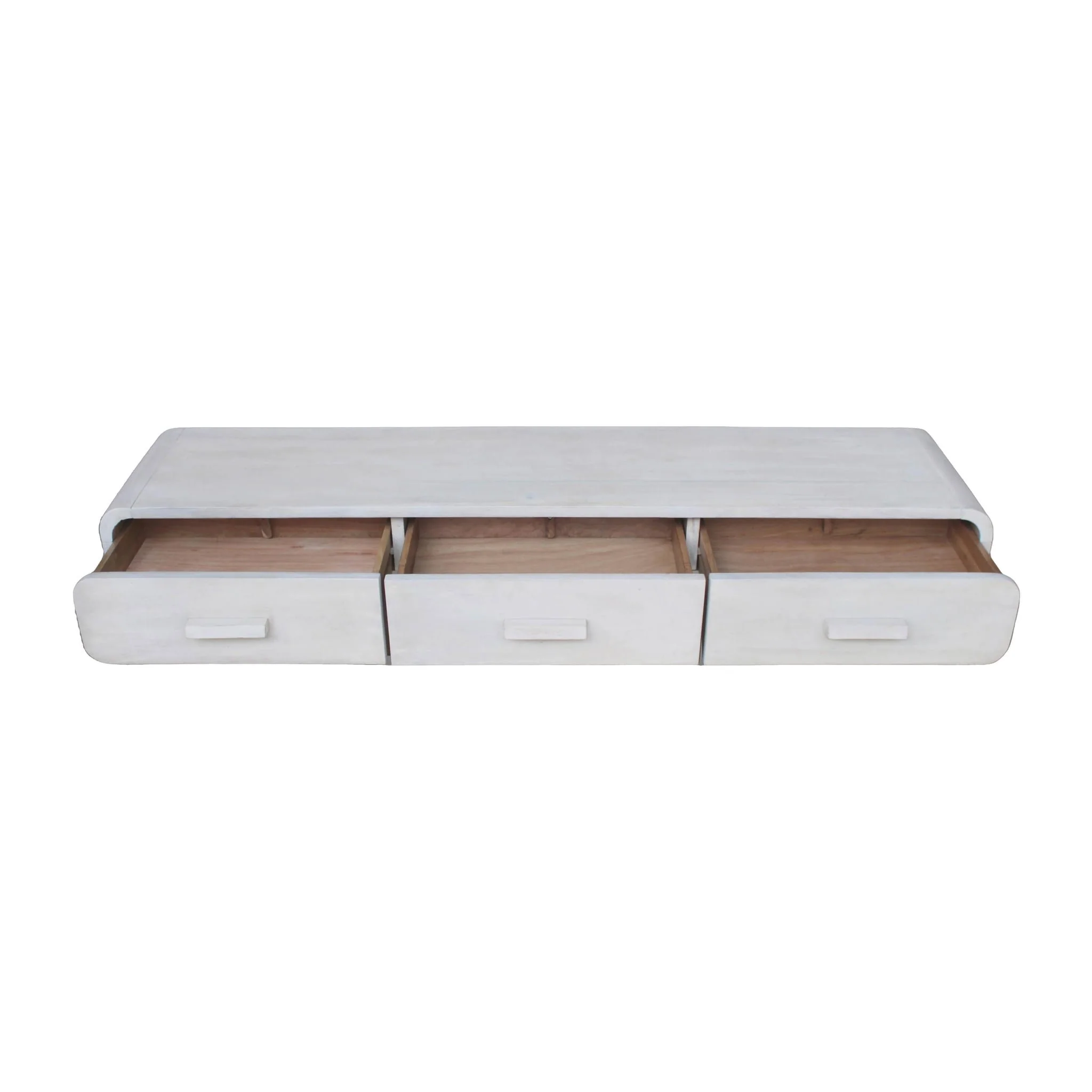 Wood, 71"l Media Stand W/ 3 Drawers, Whitewash - Image 2