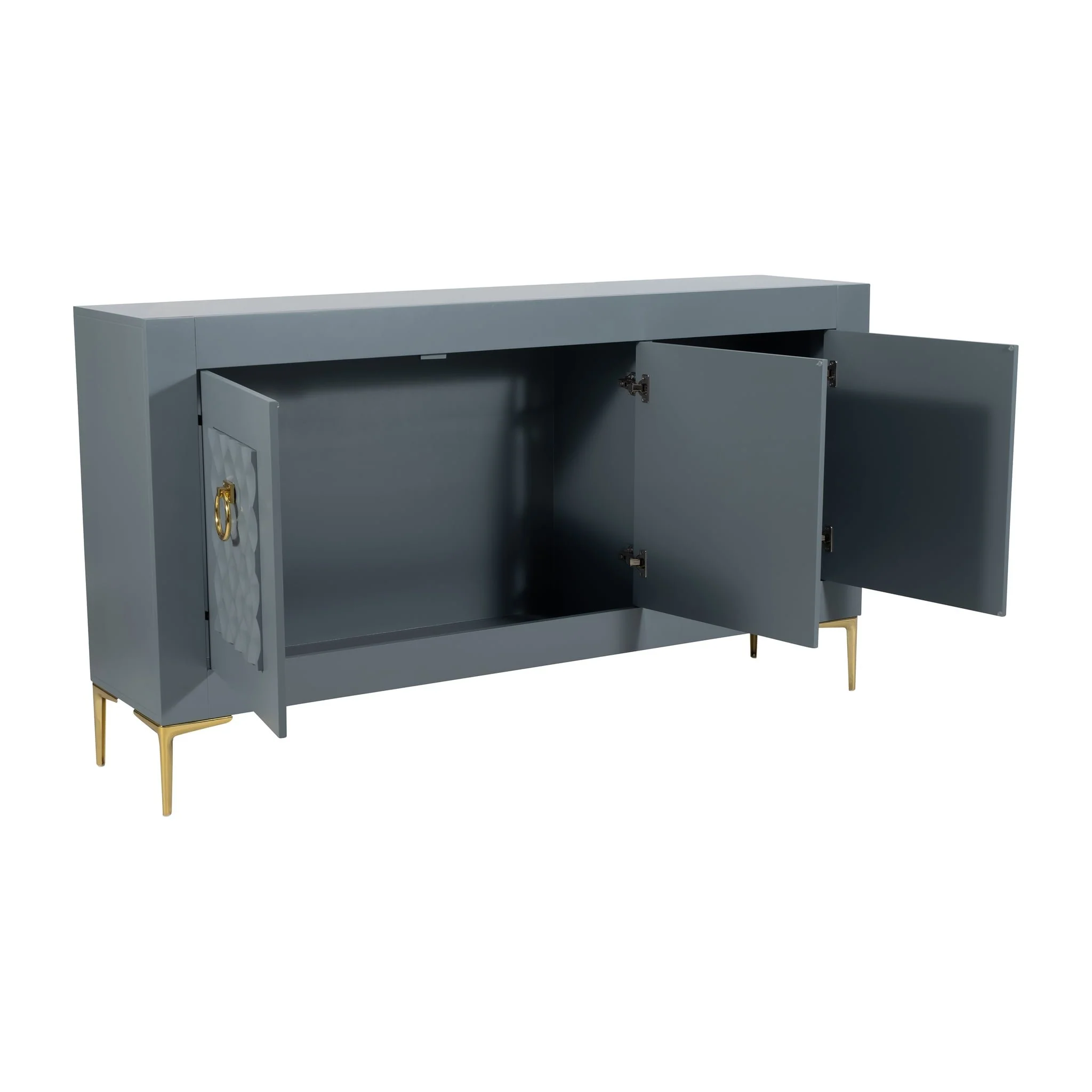 Wood, 78x39 Console Cabinet, Gray/gld, Kd - Image 4