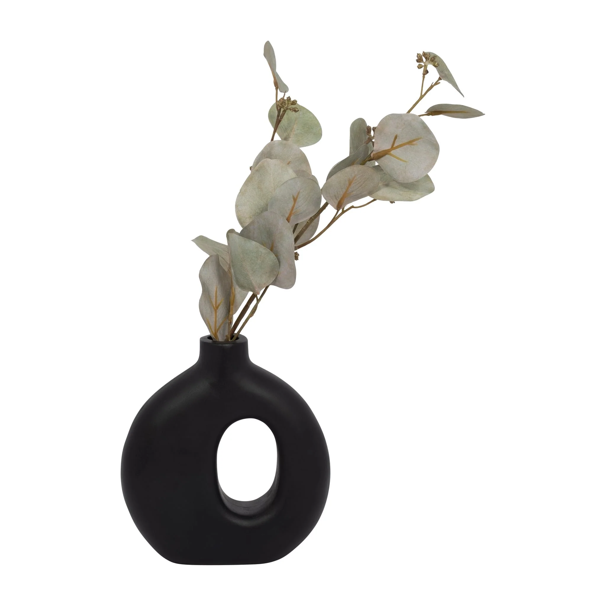 Wood, 7"h Cut-out Vase, Black - Image 4