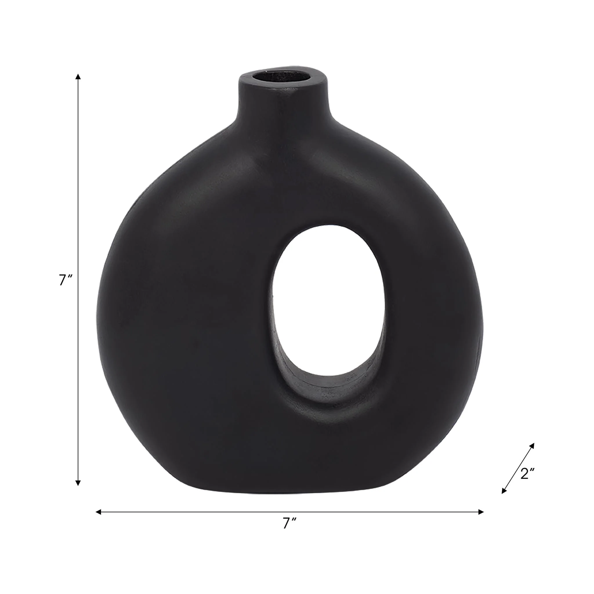 Wood, 7"h Cut-out Vase, Black - Image 9