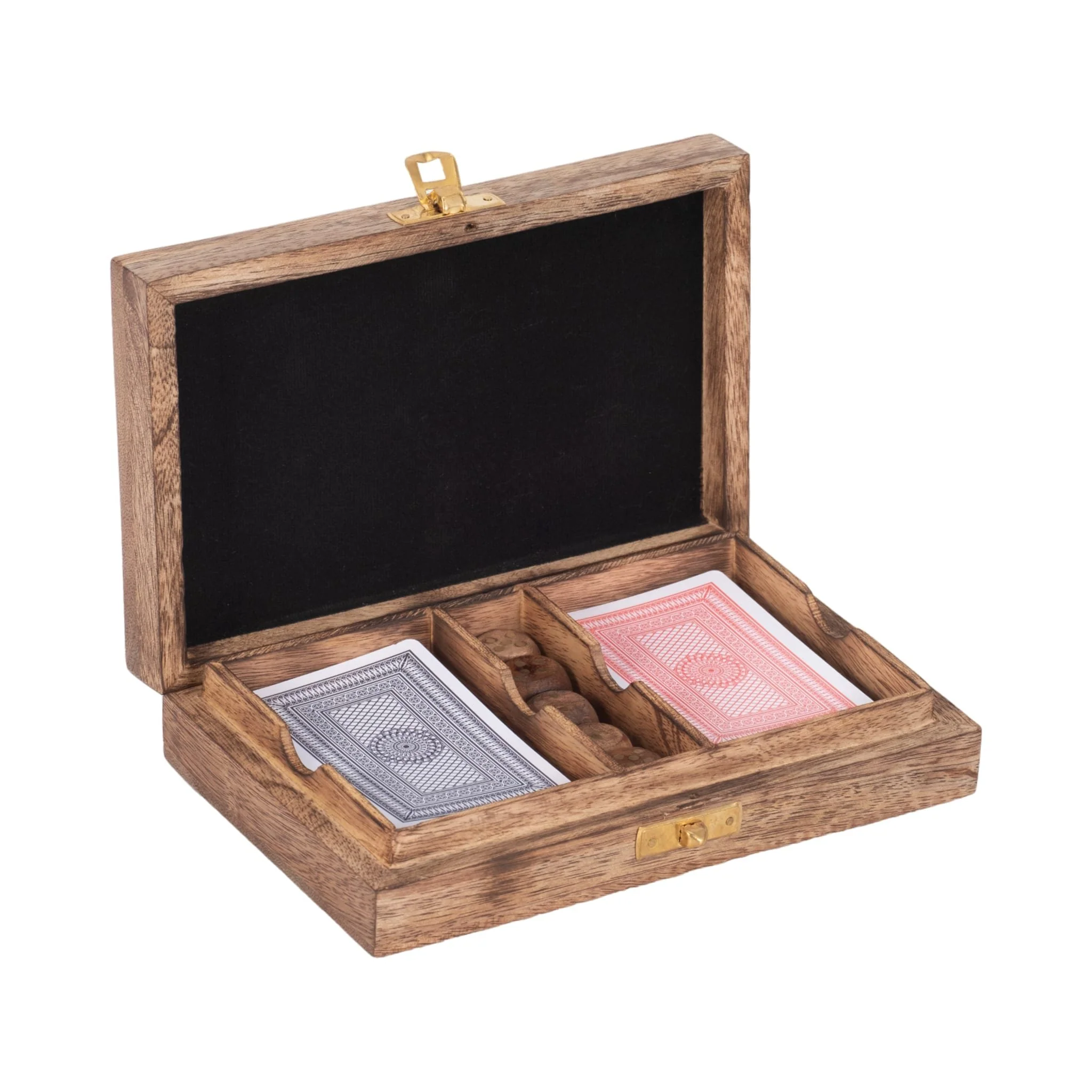 Wood, 7x5 Cards & Dice Box, Brown - Image 4