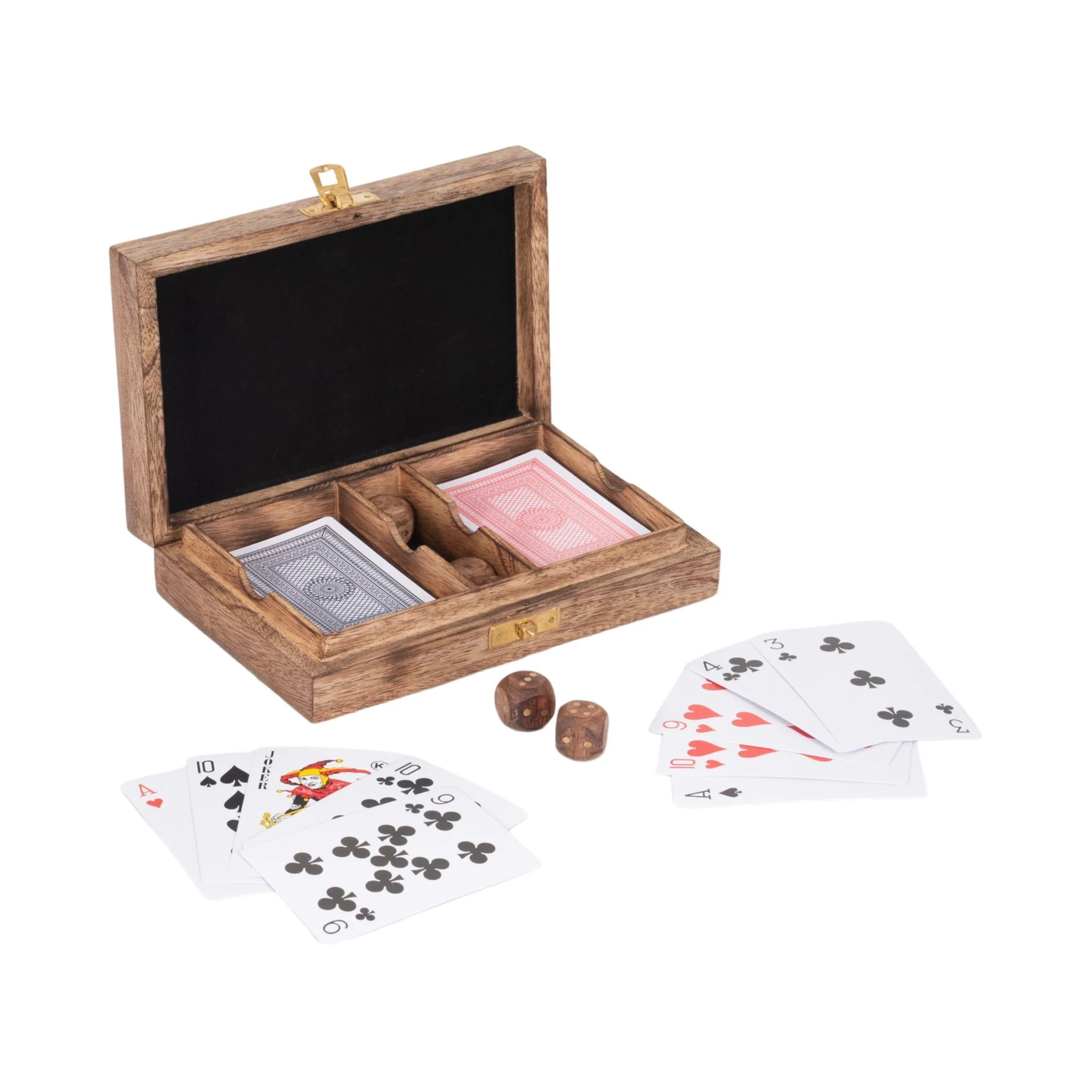 Wood, 7x5 Cards & Dice Box, Brown - Image 5