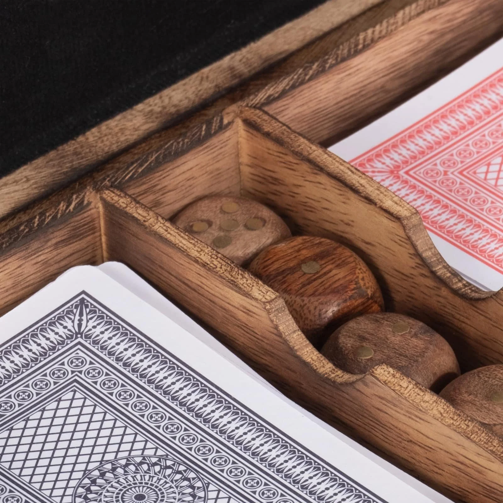 Wood, 7x5 Cards & Dice Box, Brown - Image 6