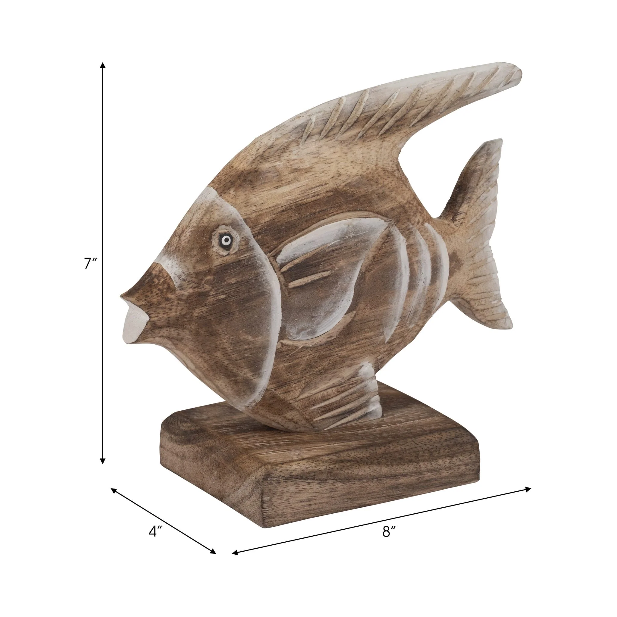 Wood, 8" Angel Fish, Natural - Image 8