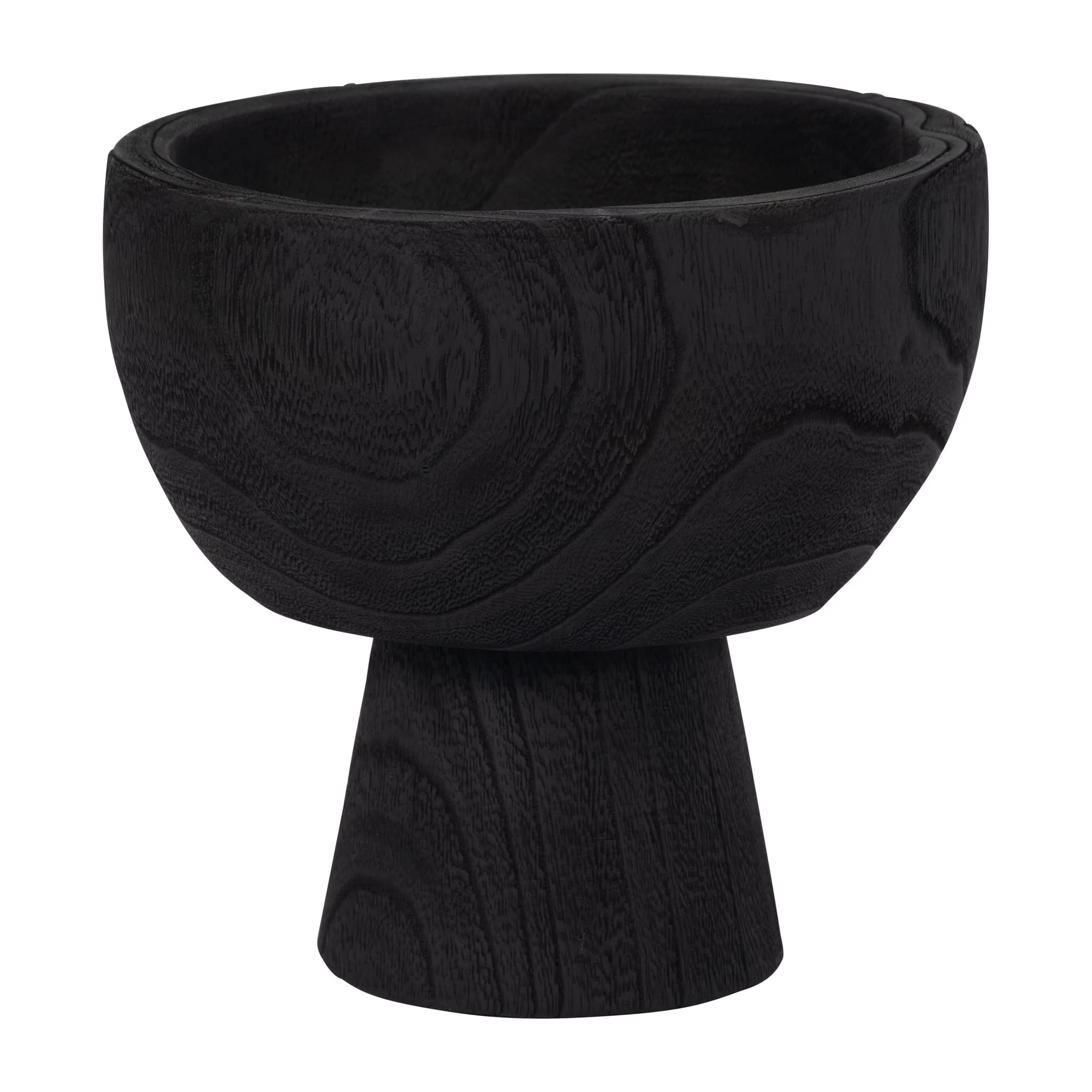 Wood, 8" Bowl W/ Stand, Black - Image 2