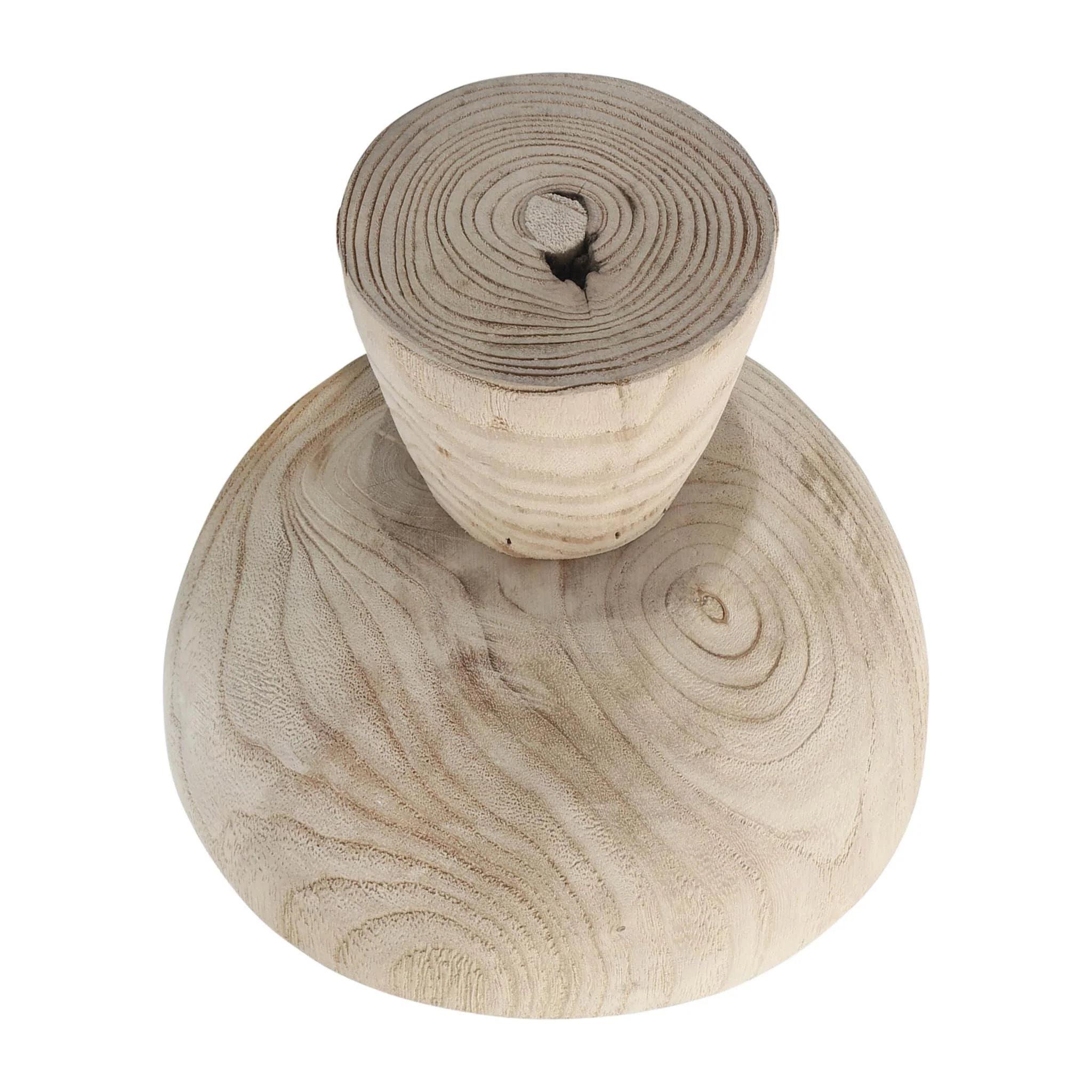 Wood, 8" Bowl W/ Stand, Natural - Image 7