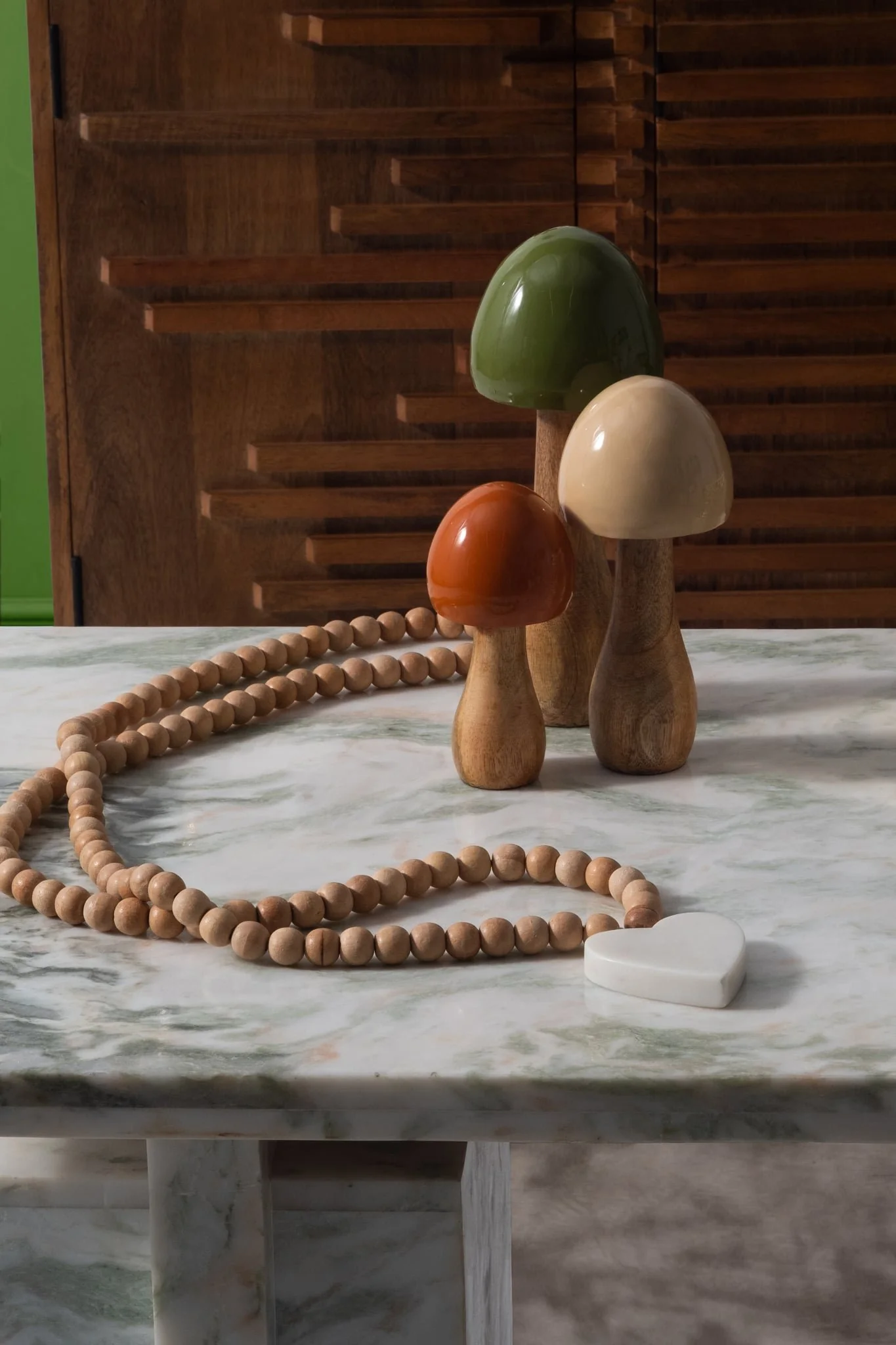 Wood, 8" Coned Mushroom, Ivory - Image 9