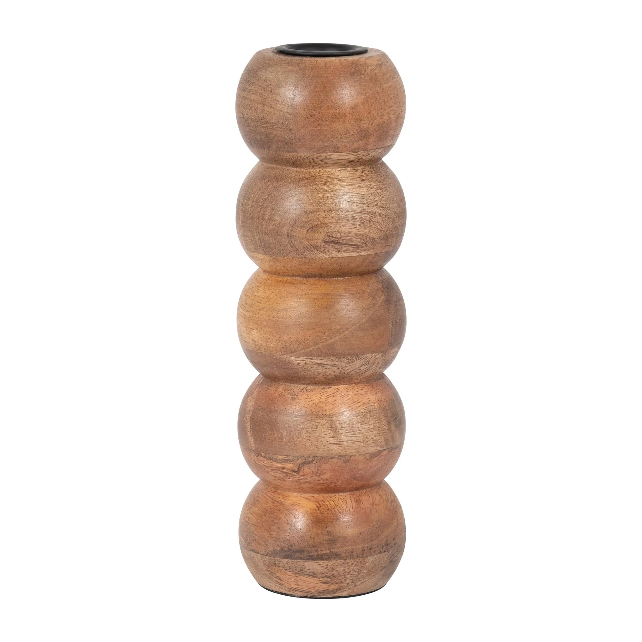 Wood, 8" Ribbed Votive Holder, Natural - Image 2
