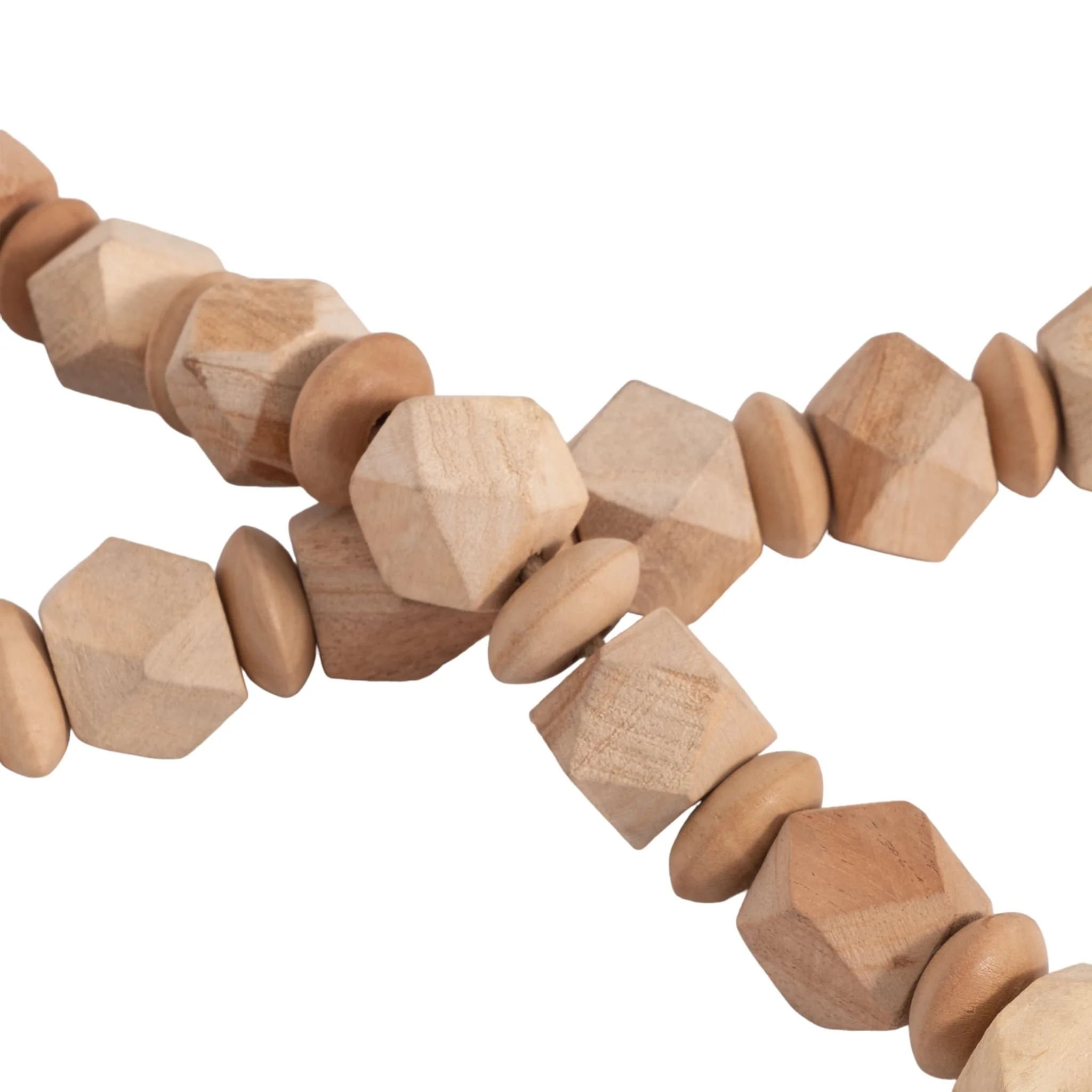 Wood, 84x.75 Beaded Garland, Lt Brown - Image 4
