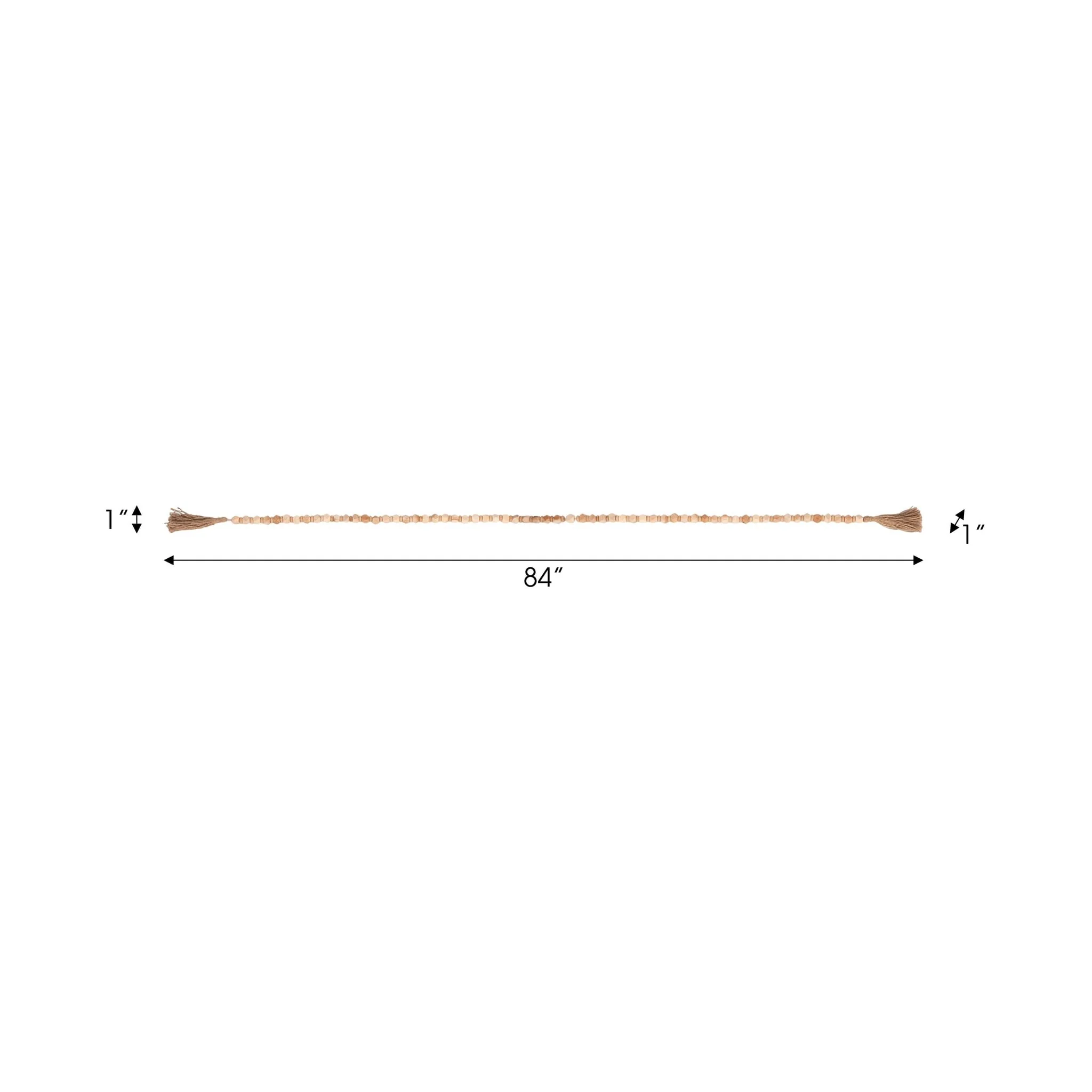 Wood, 84x.75 Beaded Garland, Lt Brown - Image 7