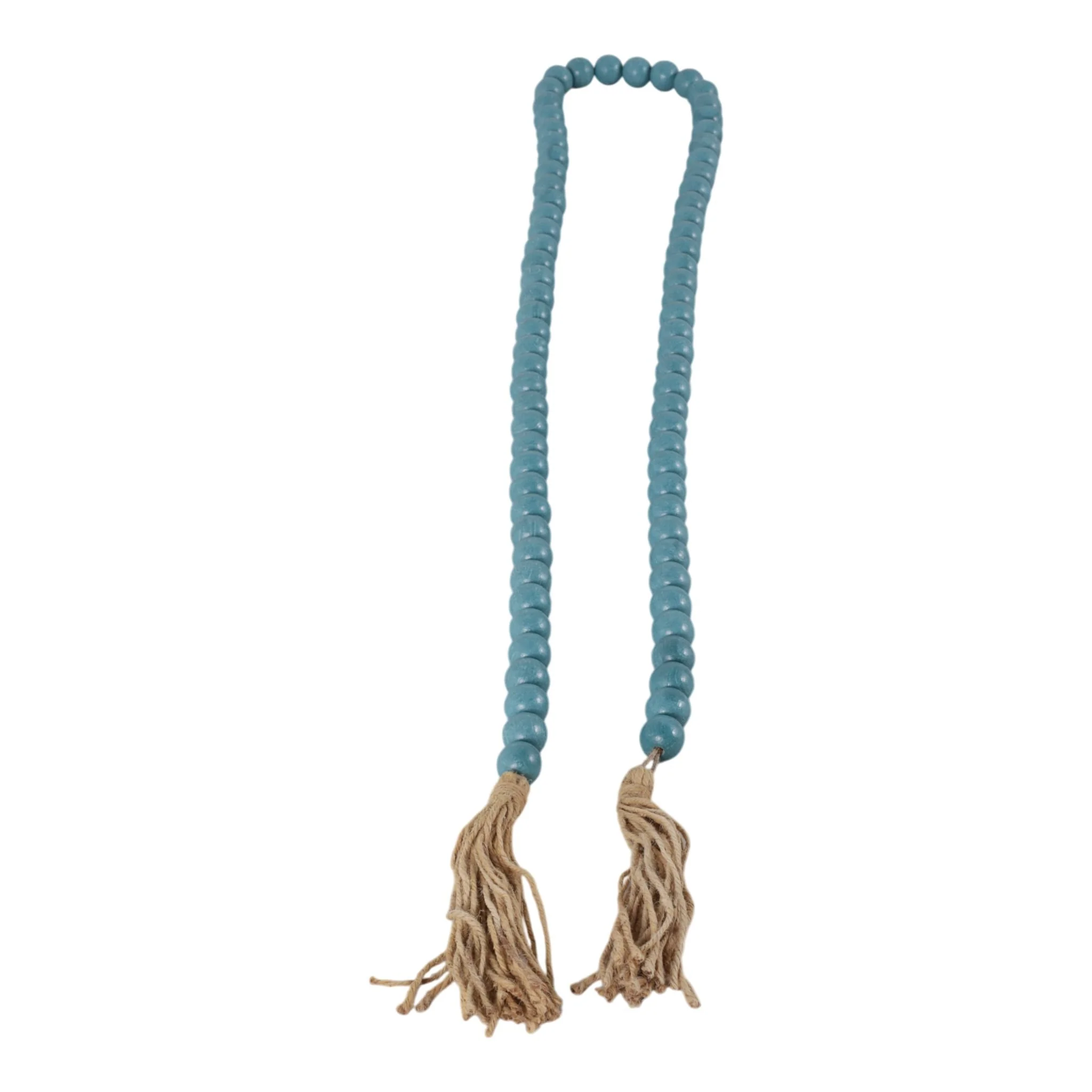 Wood, 84x.75 Beaded Garland, Turq - Image 3