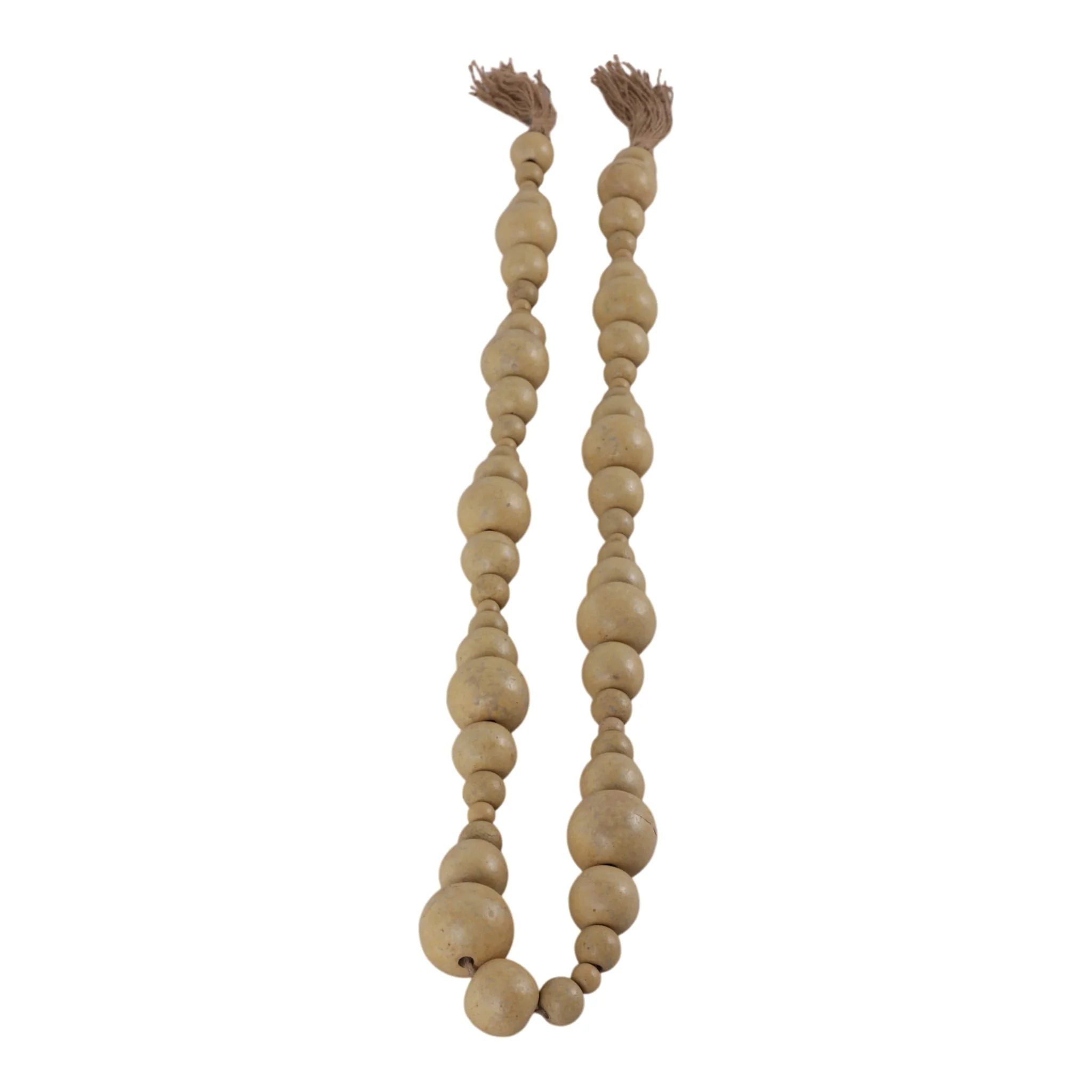 Wood, 84x2 Stonewash Bead Garland, Ivory - Image 5