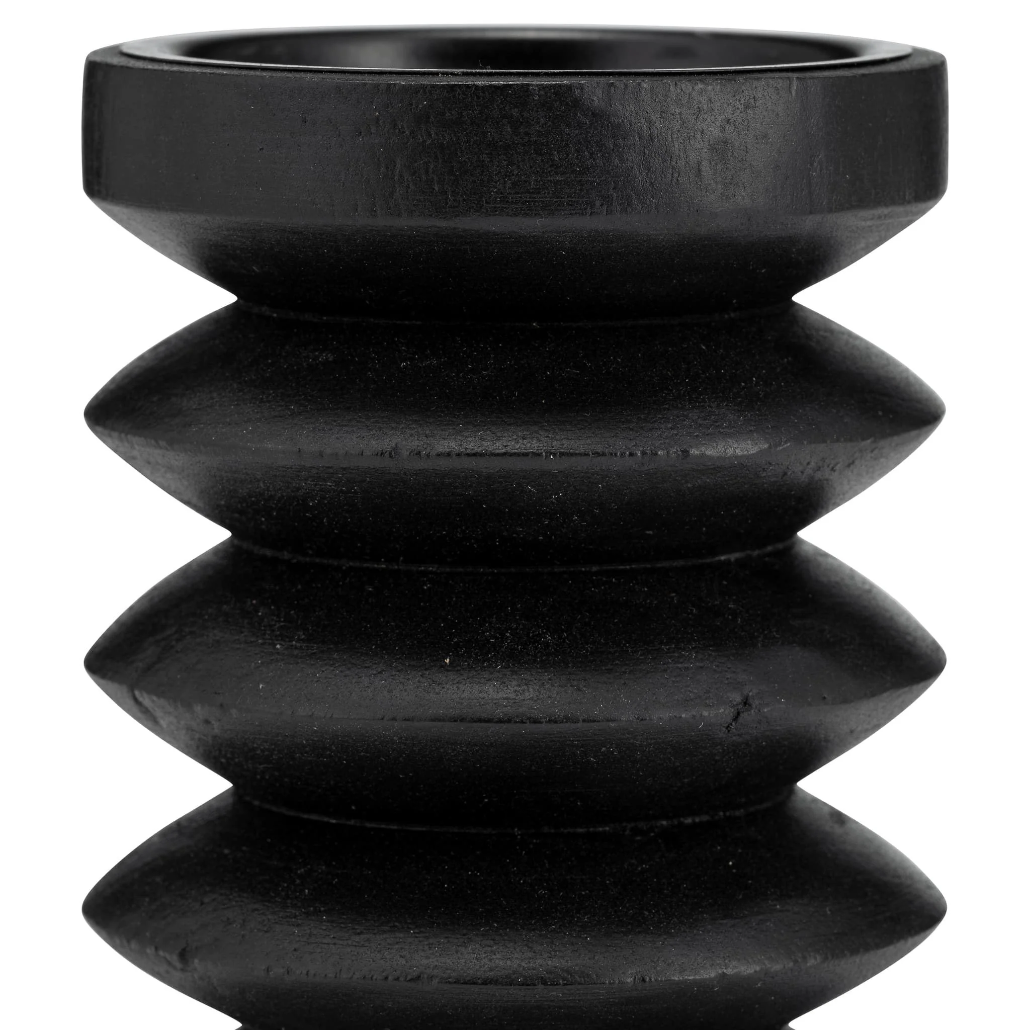 Wood, 8"h Accordion Candle Holder, Black - Image 3