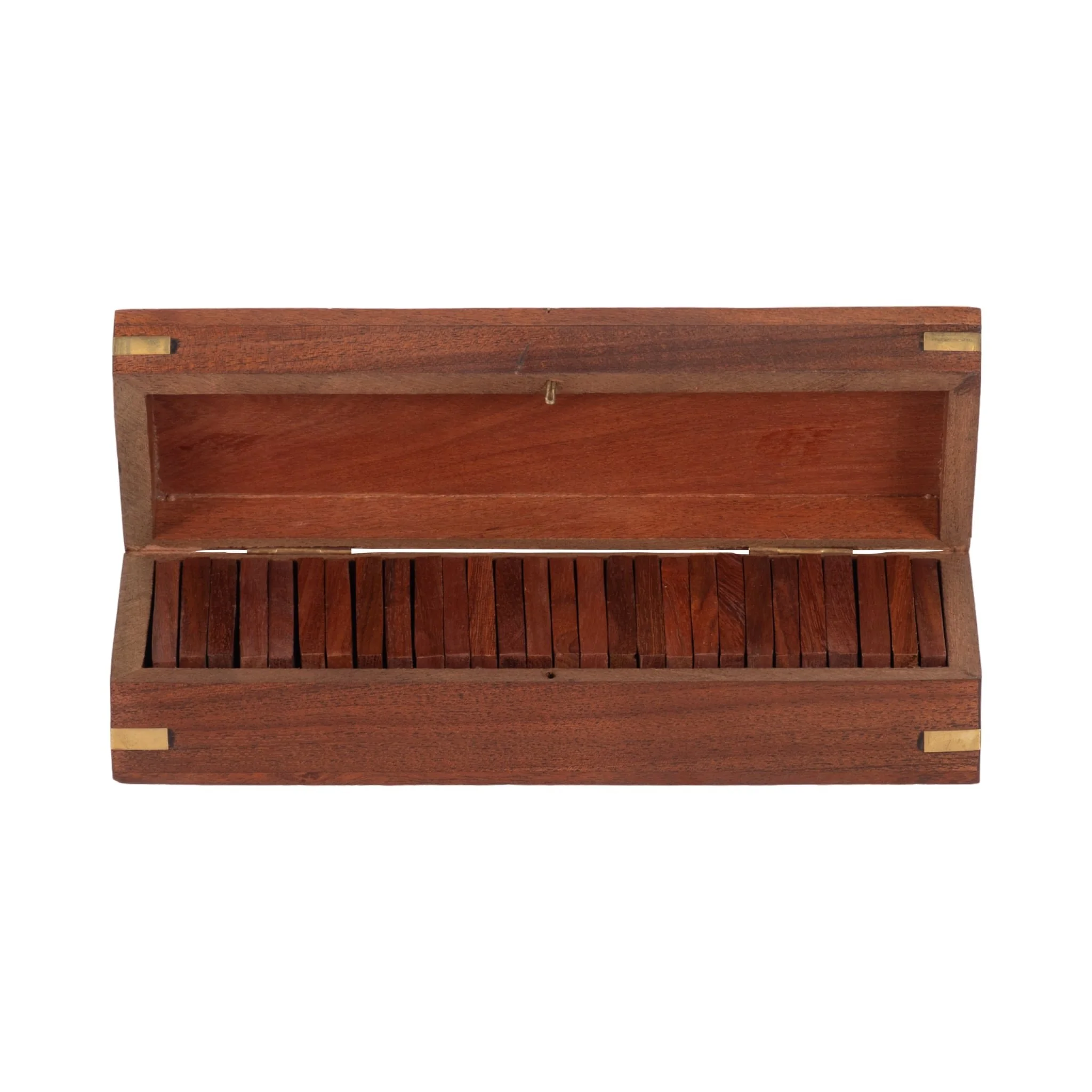 Wood, 8x3 Dominoes Box, Brown - Image 4