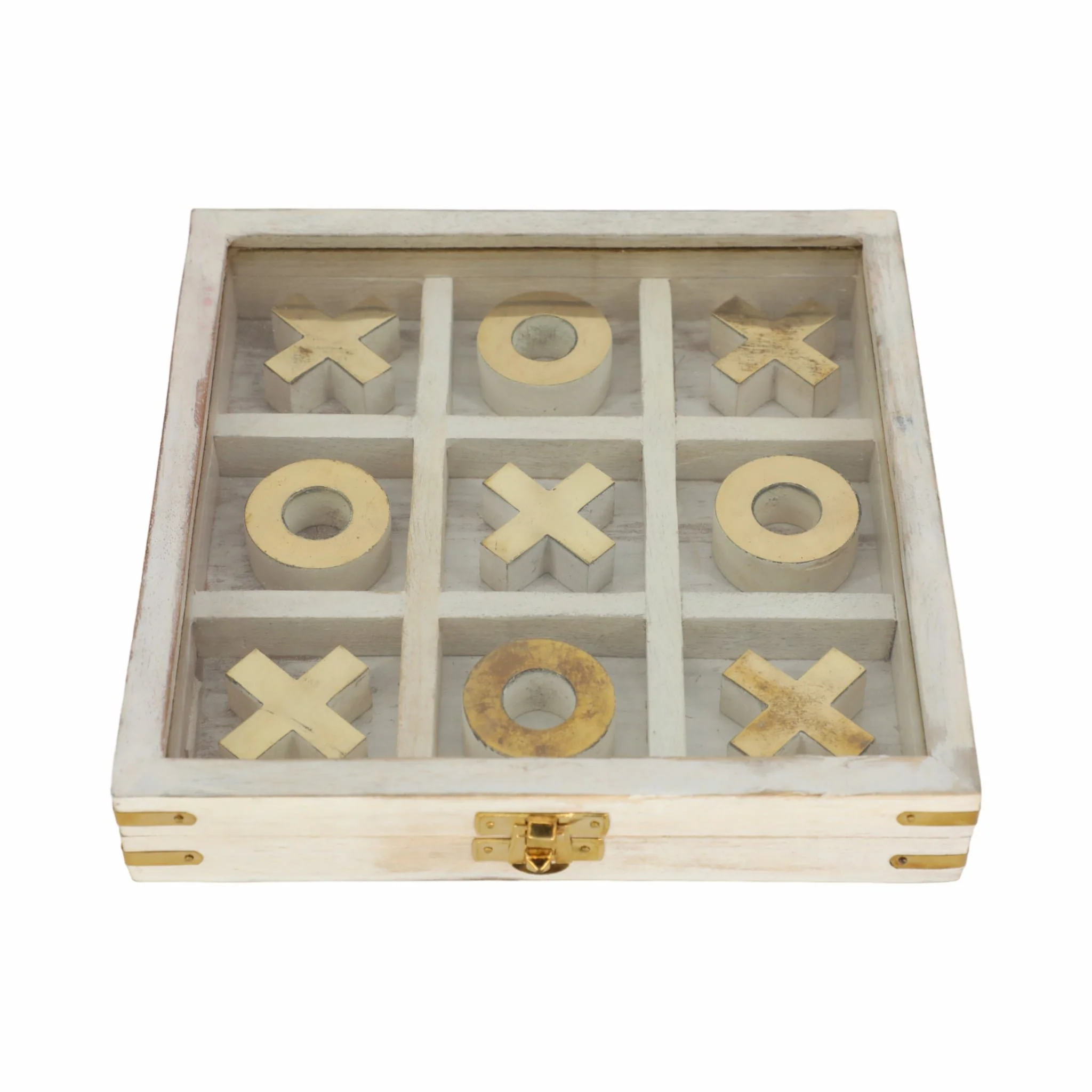 Wood 8x8 Tic Tac Toe, White