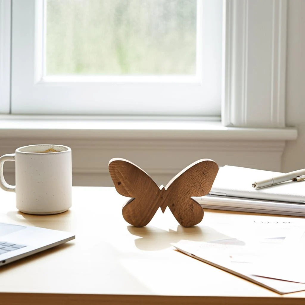 Wood, 9" Butterfly Deco, Brown - Image 11