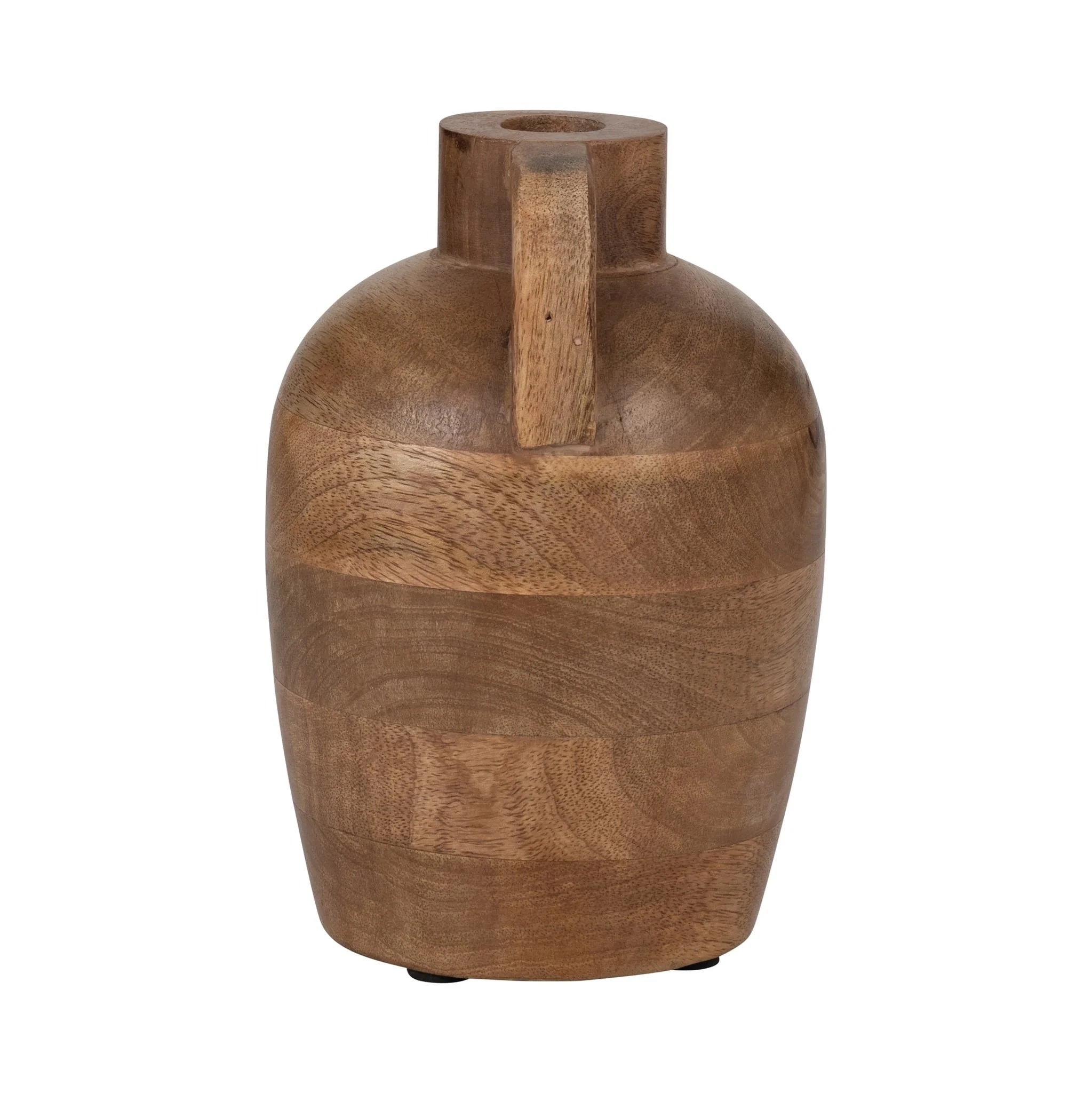 Wood, 9" Jug Vase With Handle, Natural - Image 3
