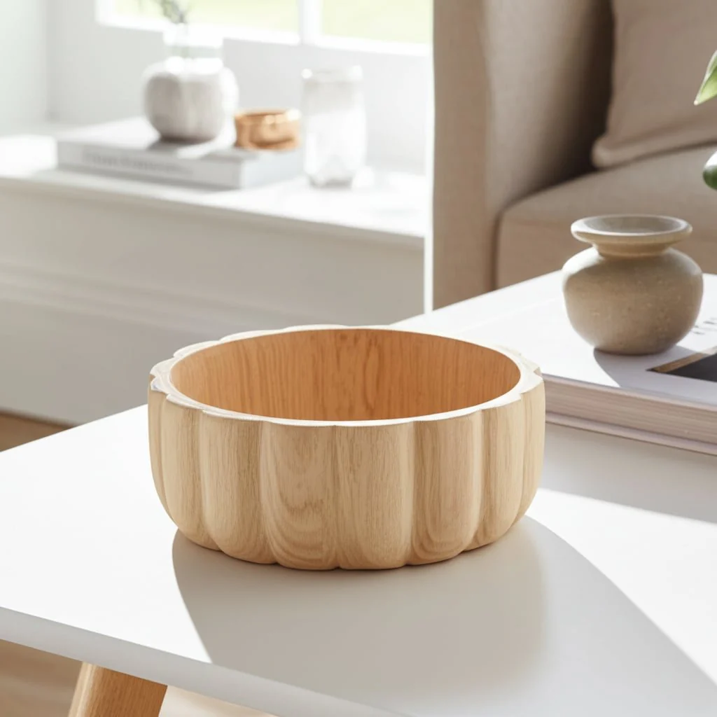 Wood, 9" Scalloped Bowl, Natural - Image 10