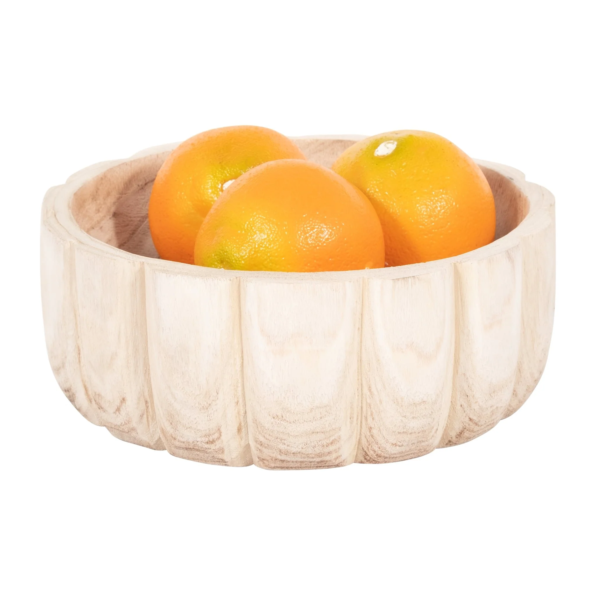 Wood, 9" Scalloped Bowl, Natural - Image 3