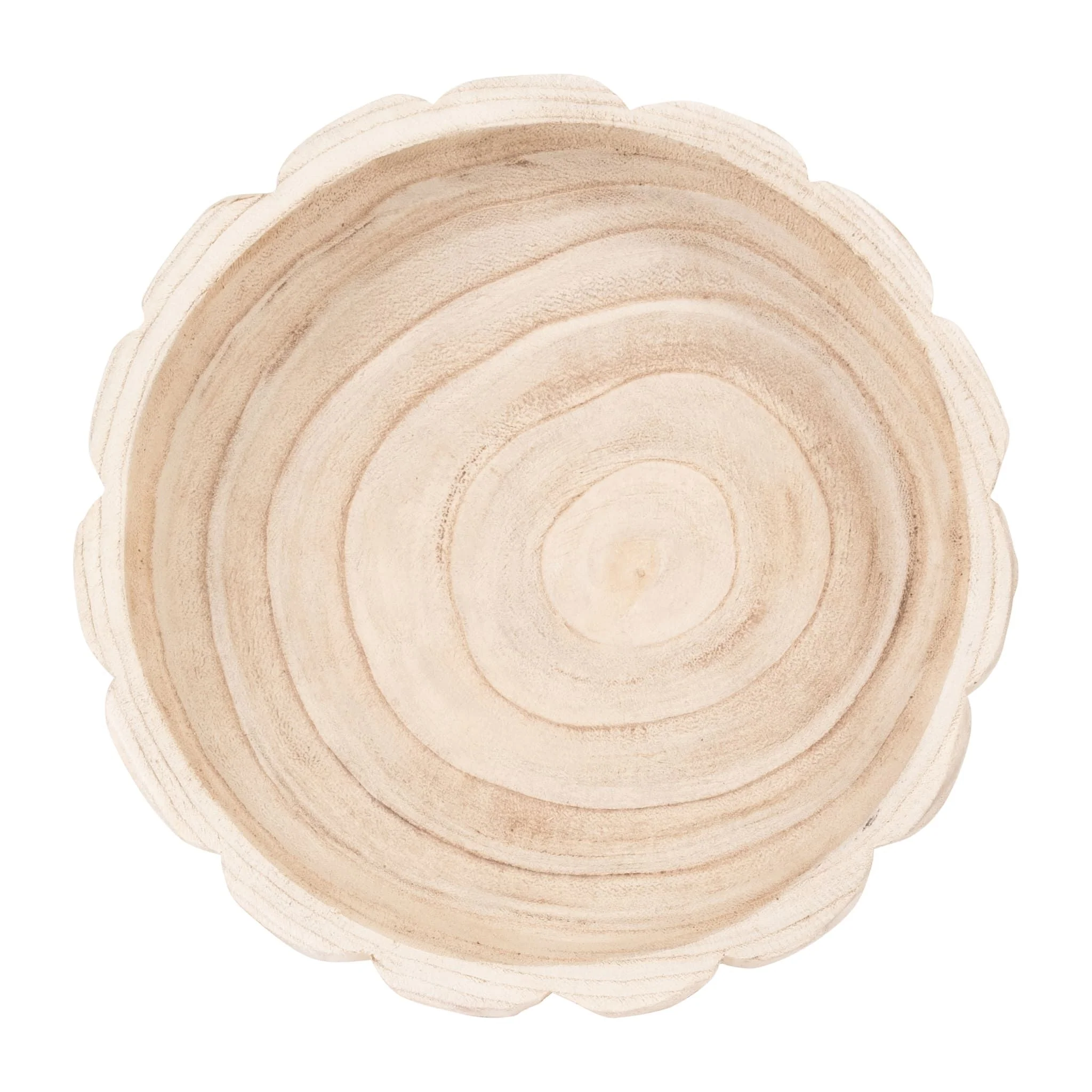 Wood, 9" Scalloped Bowl, Natural - Image 6