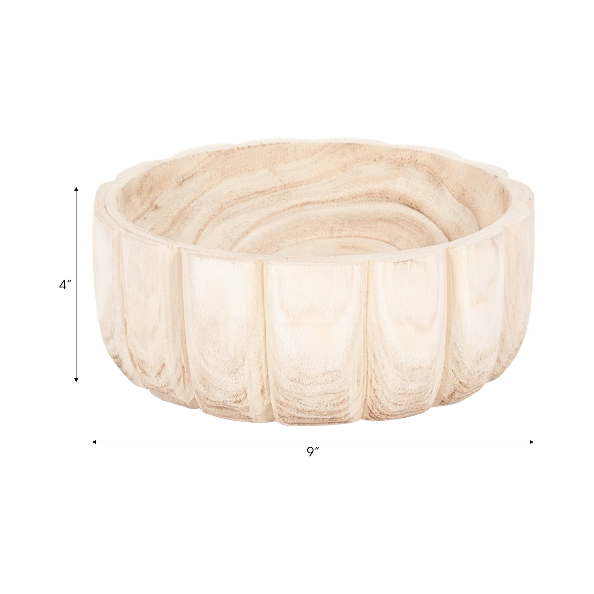 Wood, 9" Scalloped Bowl, Natural - Image 8