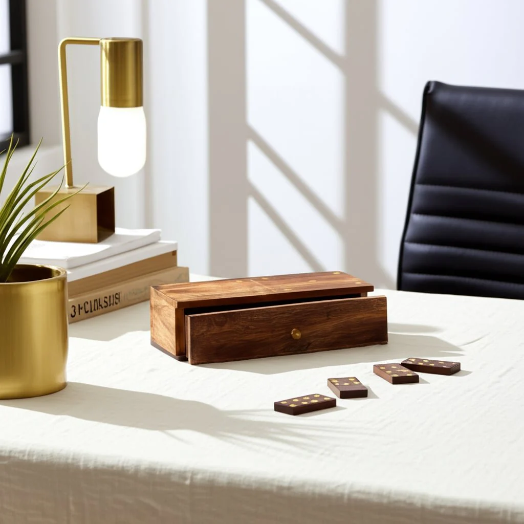 Wood, 9x3 Dominoes, Brown - Image 10