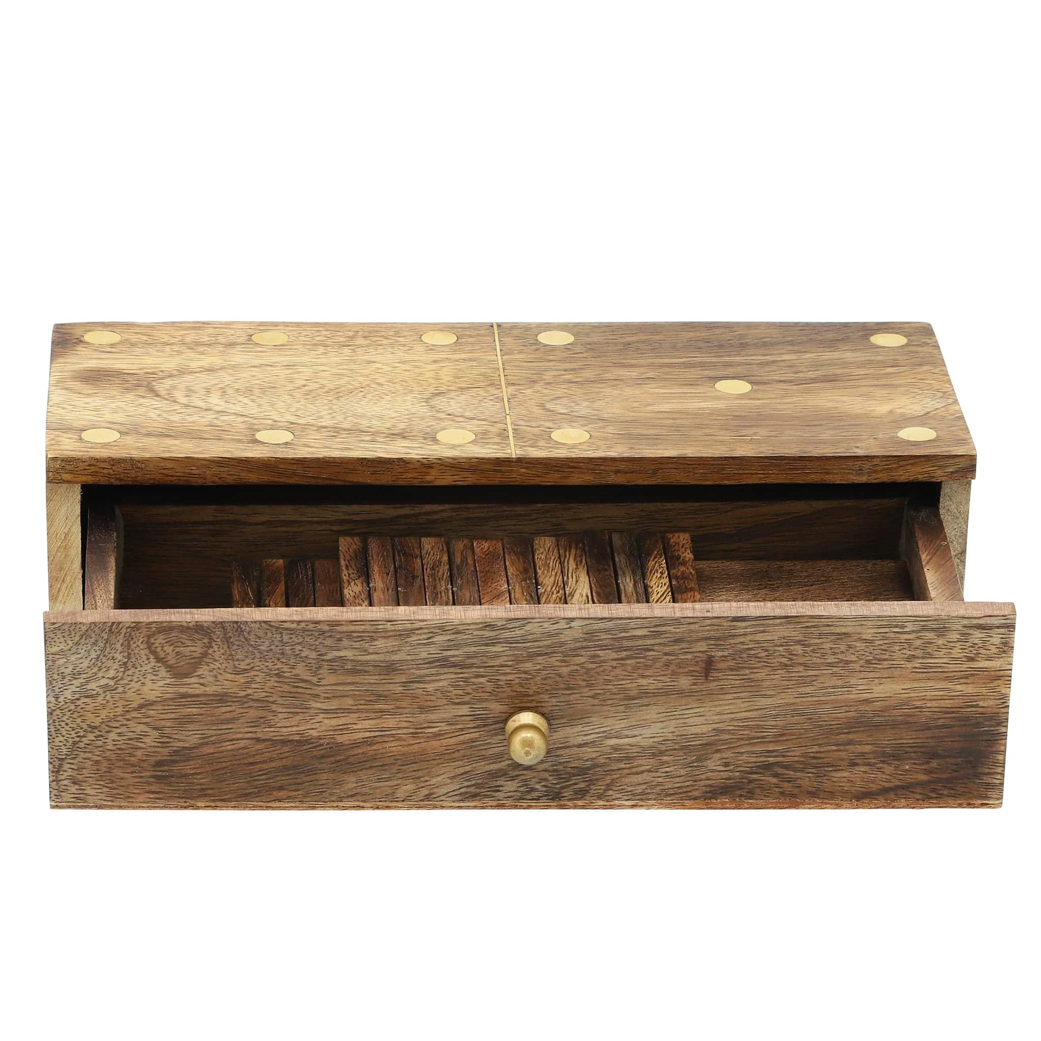 Wood, 9x3 Dominoes, Brown - Image 2