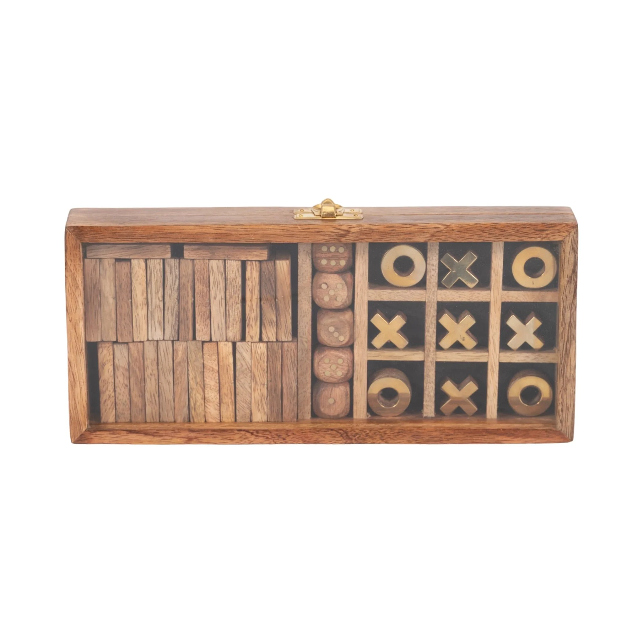 Wood, 9x4 Table Game Box, Brown - Image 7