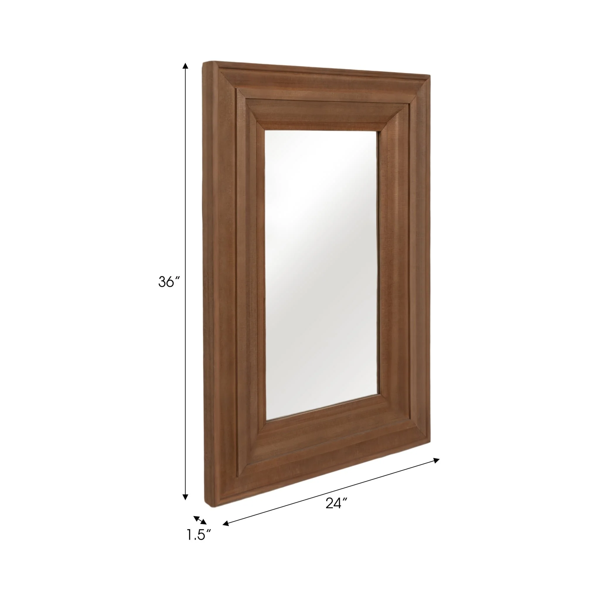 Wood Frame 24 X 36" Wall Mirror, Brown Wb - Image 7