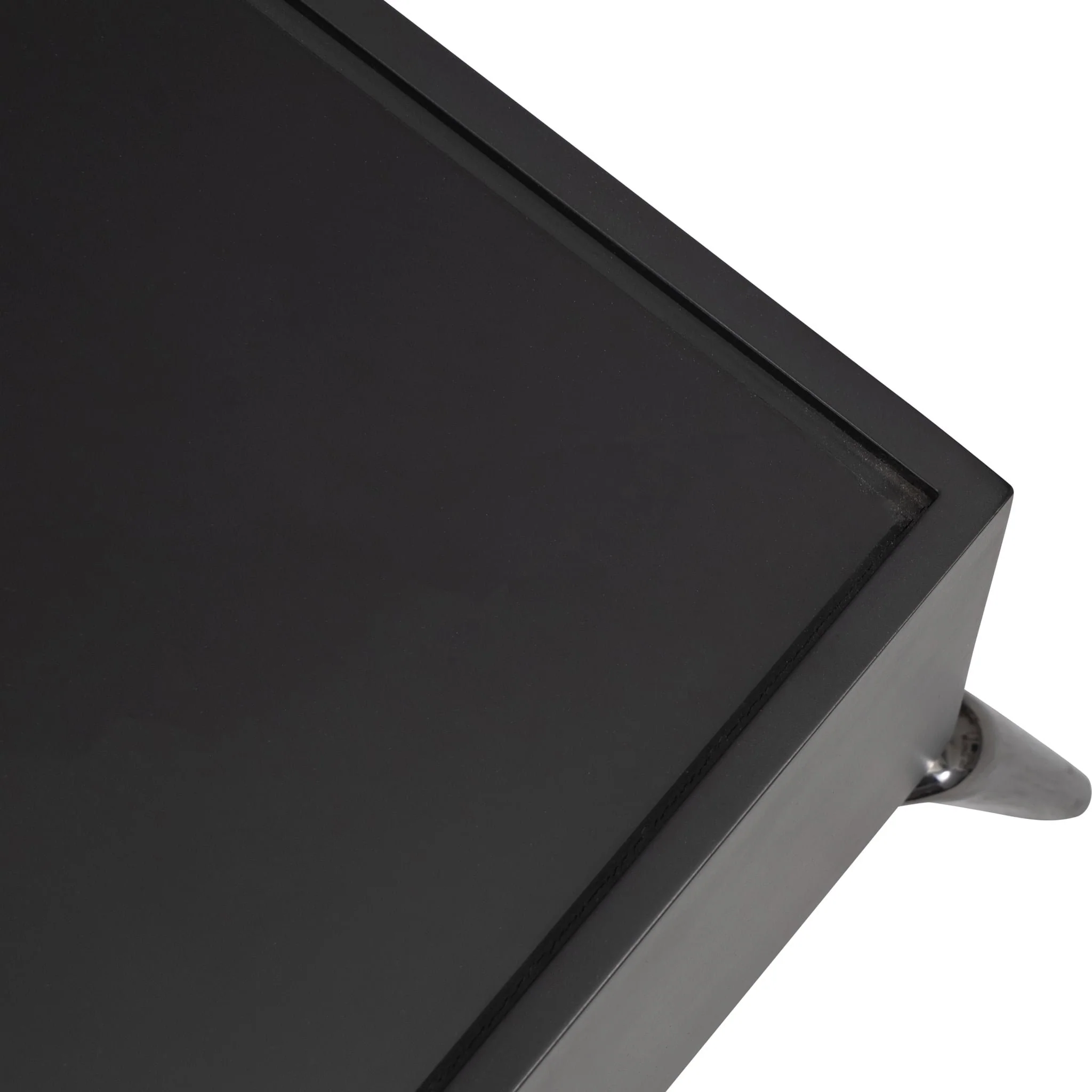 Wood/glass, 47x16" Coffee Table, Blk, Kd - Image 5