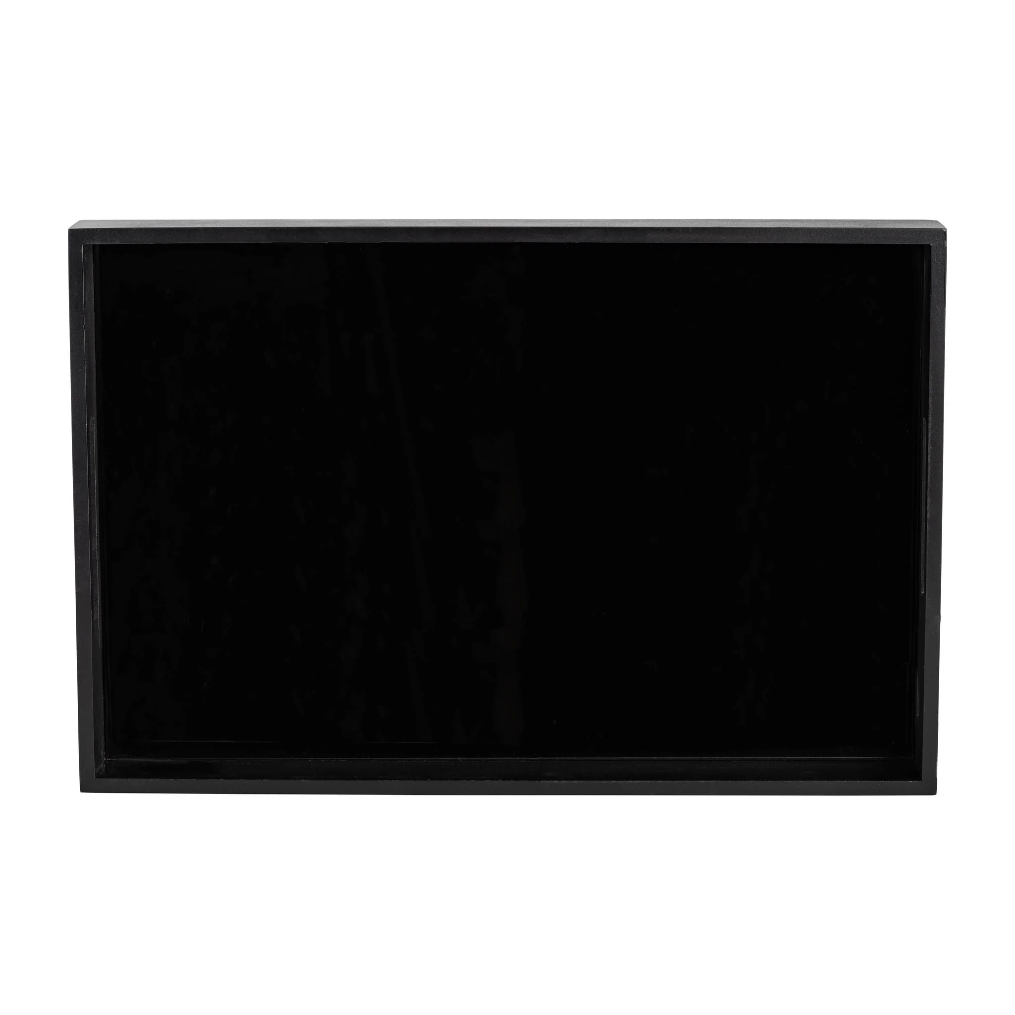 Wood/glass, S/2 14/18"l Reactangular Trays, Black - Image 6