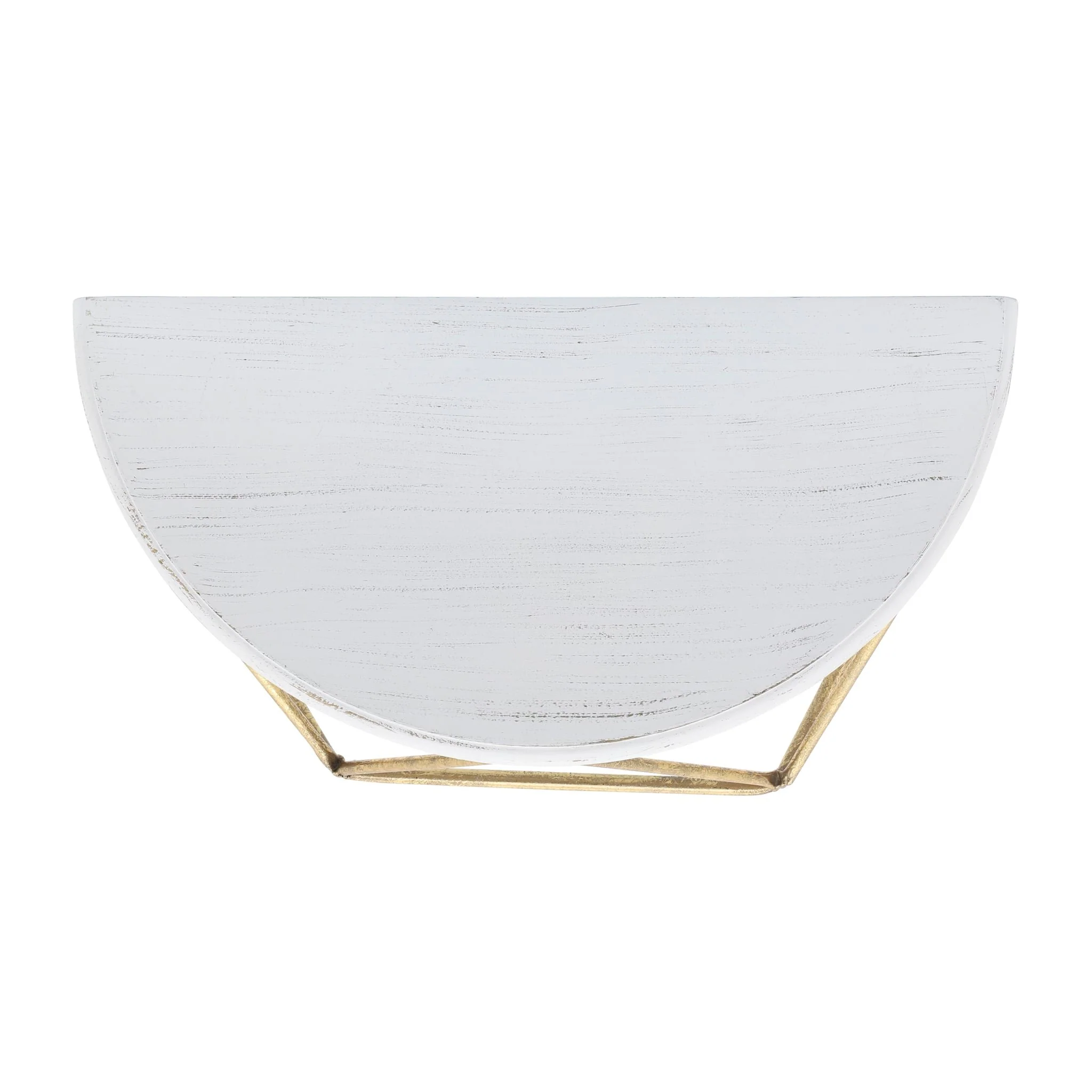 Wood / Metal 16" L Demilune Wall Shelf, White - Image 5