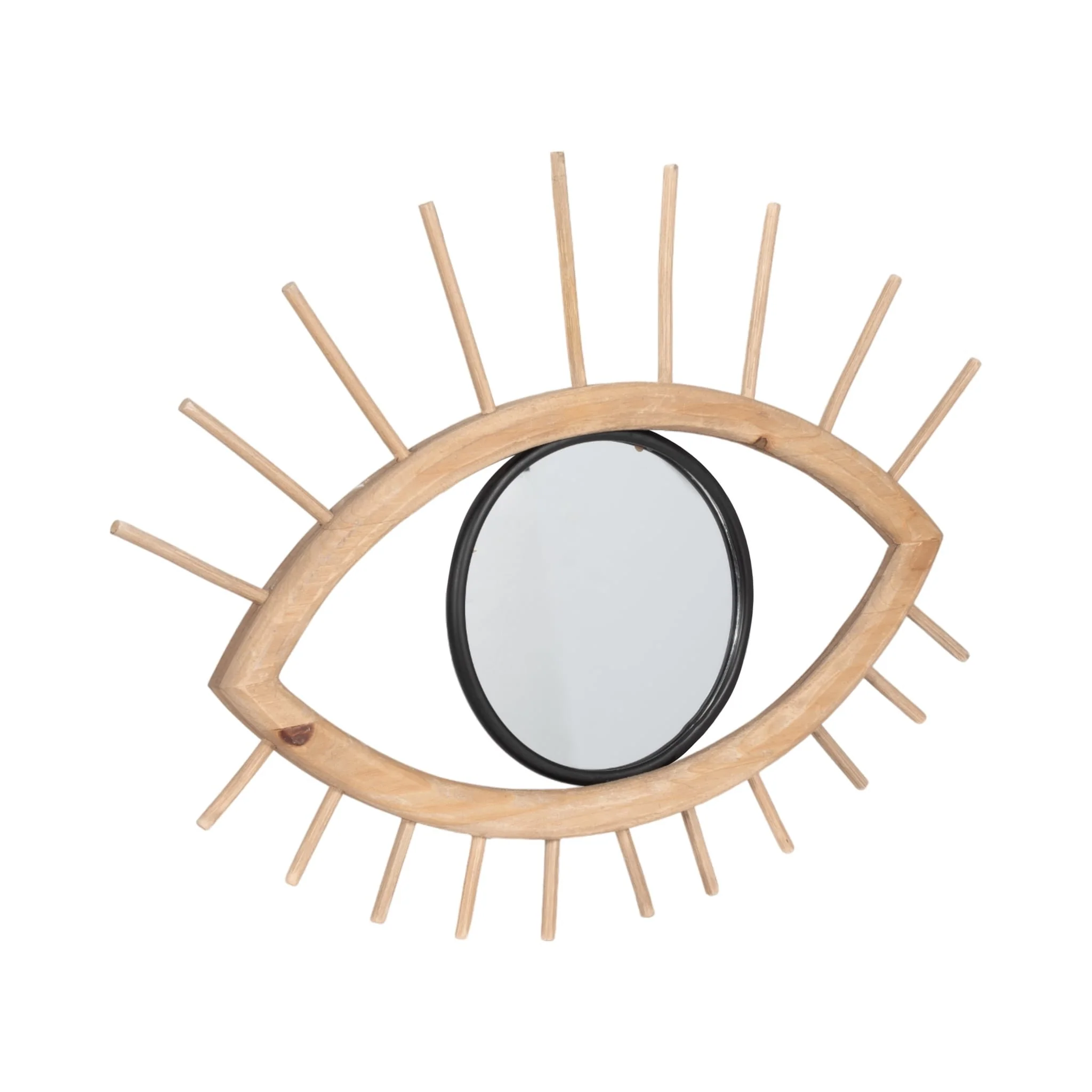 Wood/metal, 22"l Mirrored Eye Wall Deco, Brown Wb - Image 2