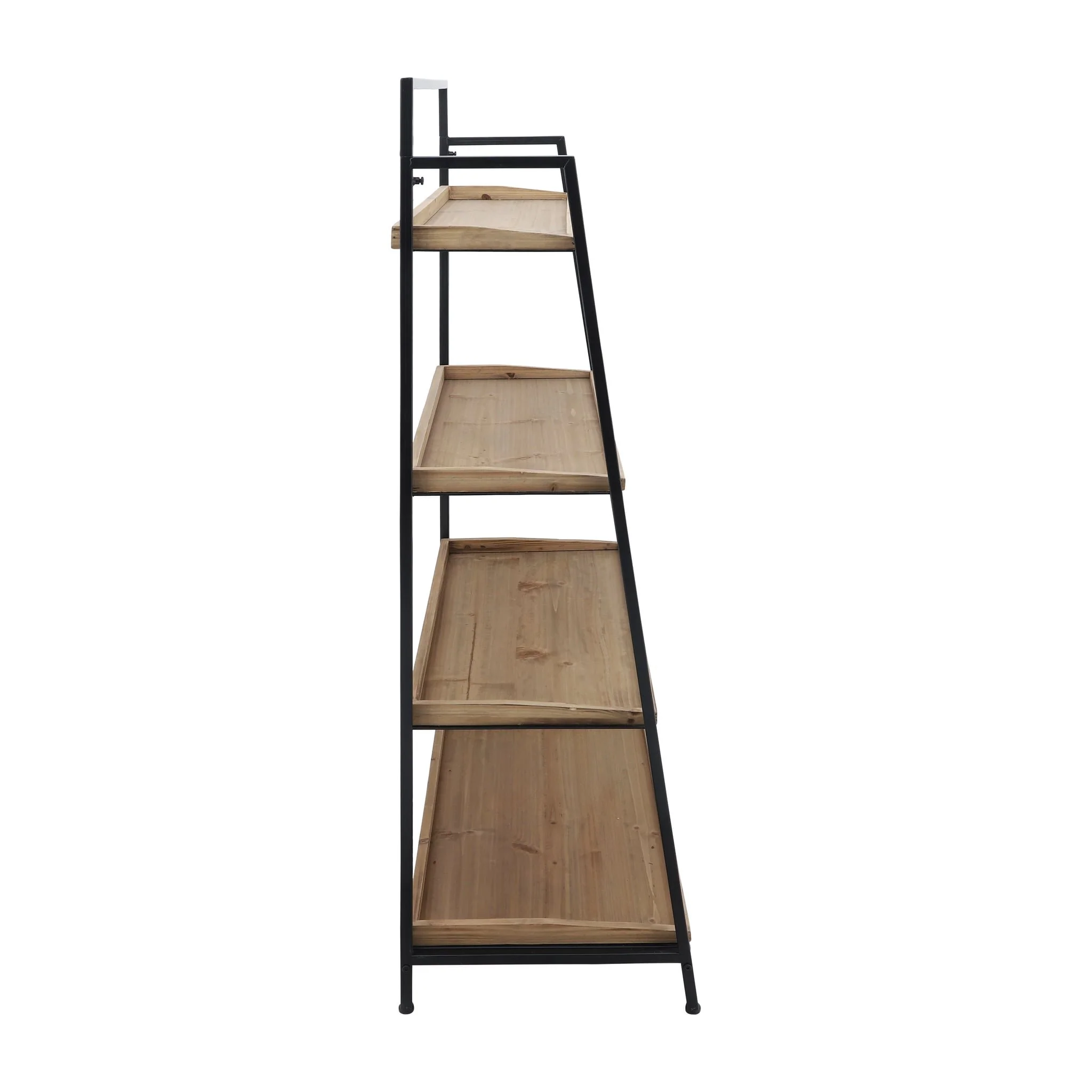 Wood/metal, 52"h Folding 4-layered Shelf, Brwn/blk - Image 3