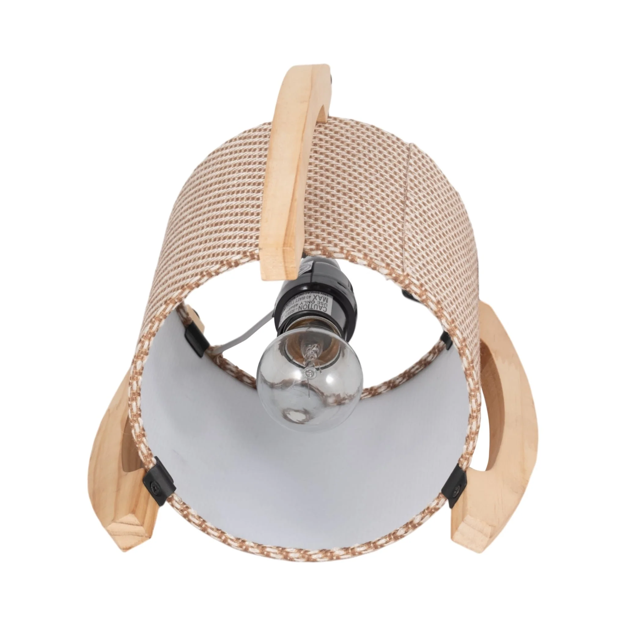 Wood,s/2,11"h, Cylnder Tripod Tbl Lamps,kaki - Image 5
