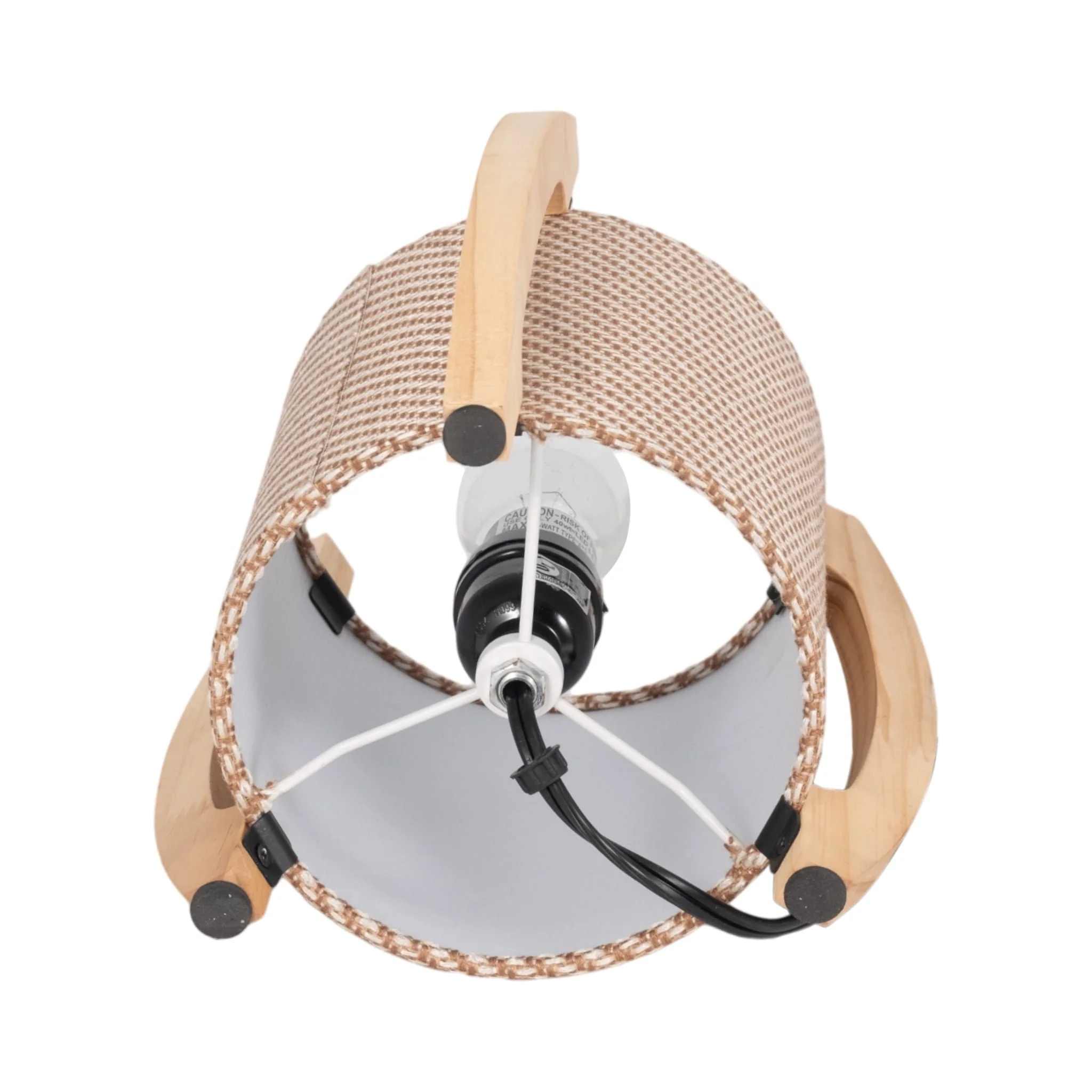 Wood,s/2,11"h, Cylnder Tripod Tbl Lamps,kaki - Image 6