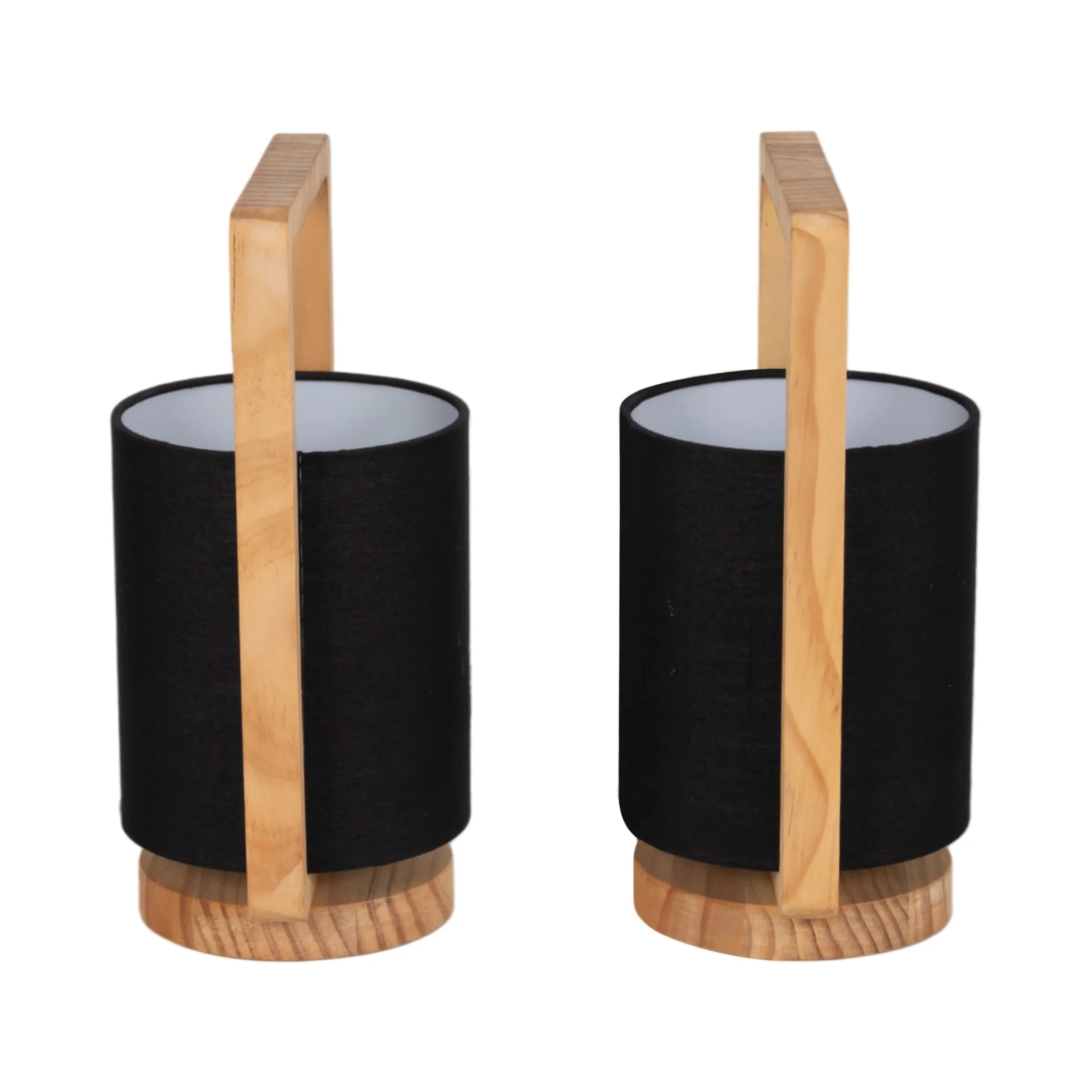 Wood,s/2,11"h, Cylndr Tbl Lmps,nature Wood/blk - Image 4