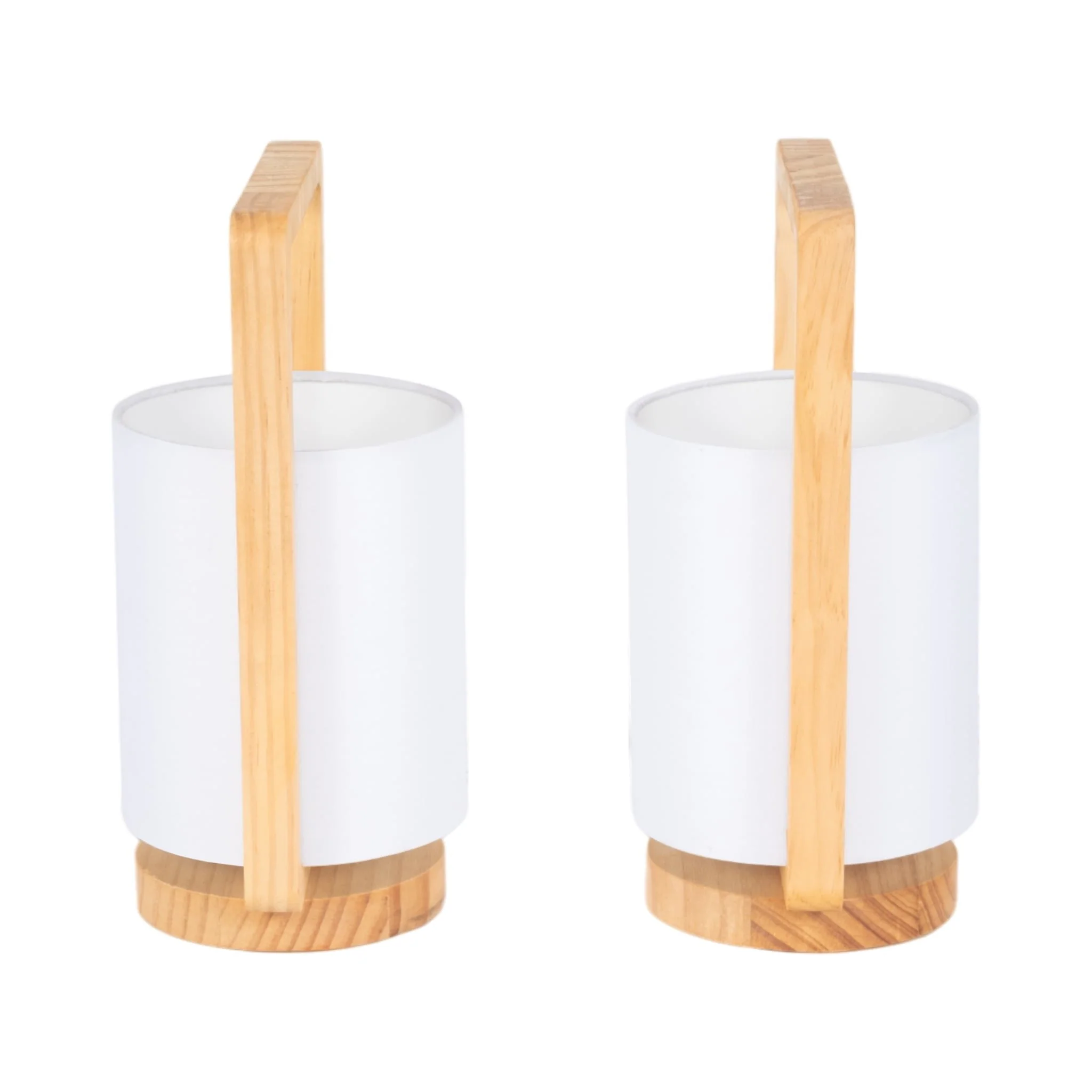 Wood,s/2,11"h, Cylndr Tbl Lmps,nature Wood/wht - Image 4